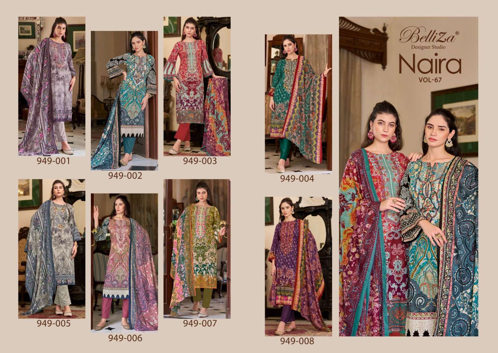 BELLIZA DESIGNER STUDIO NAIRA VOL 67 COTTON DIGITAL PRINT SUIT