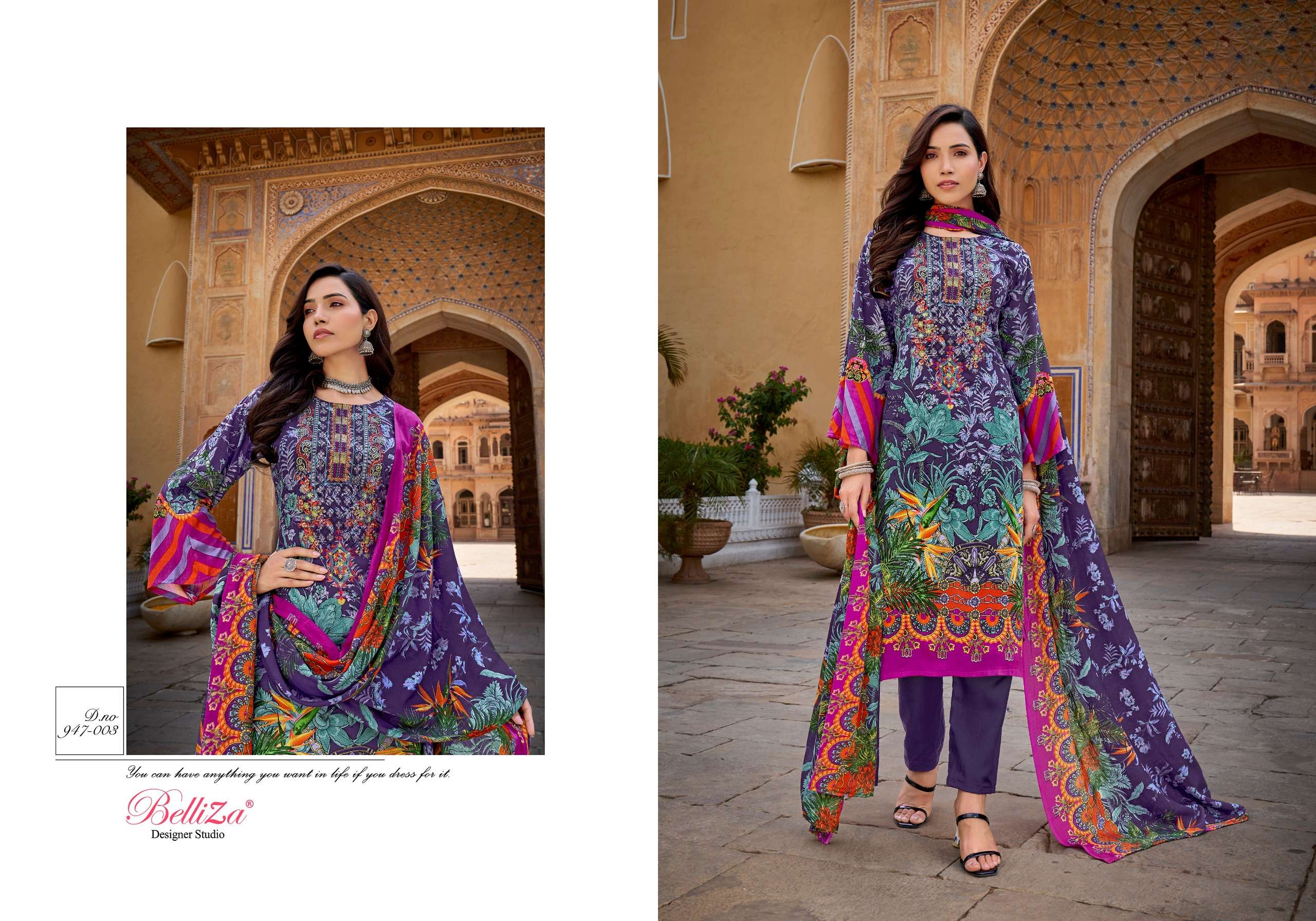BELLIZA DESIGNER STUDIO RIWAYAT COTTON DIGITAL PRINT SUIT