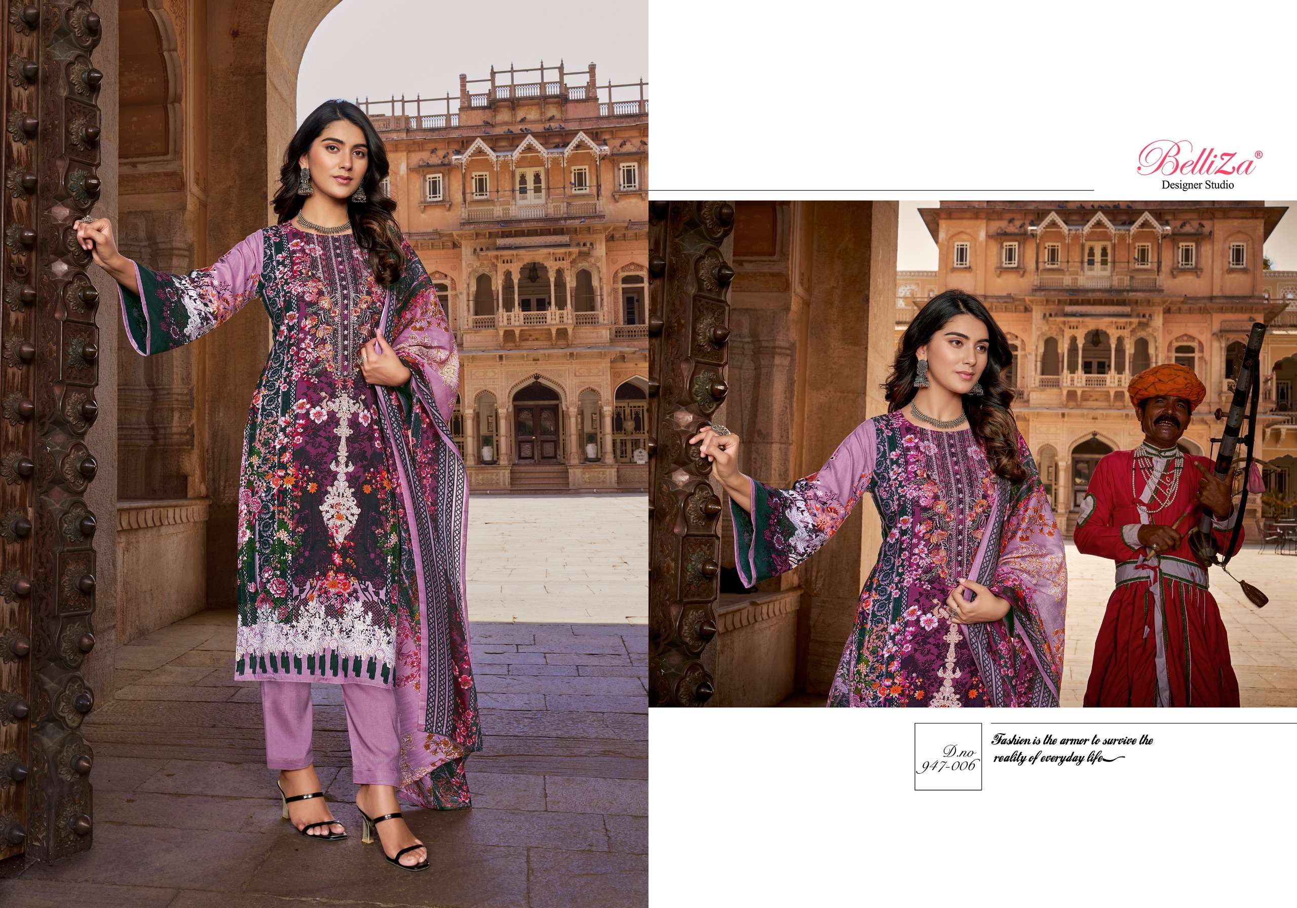 BELLIZA DESIGNER STUDIO RIWAYAT COTTON DIGITAL PRINT SUIT