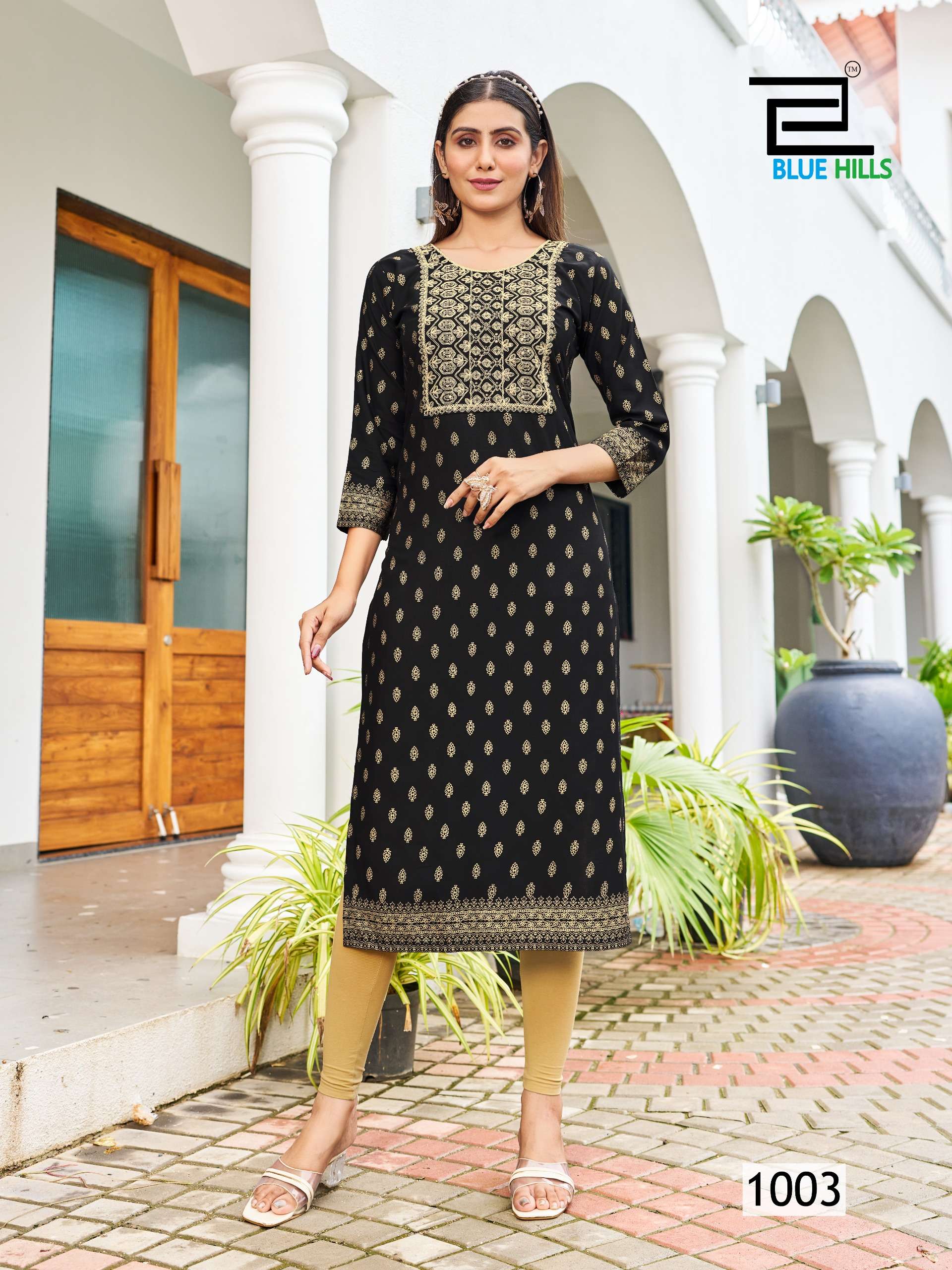 BLUE HILLS BIG BOSS VOL 10 RAYON FOIL PRINT LADIES KURTI