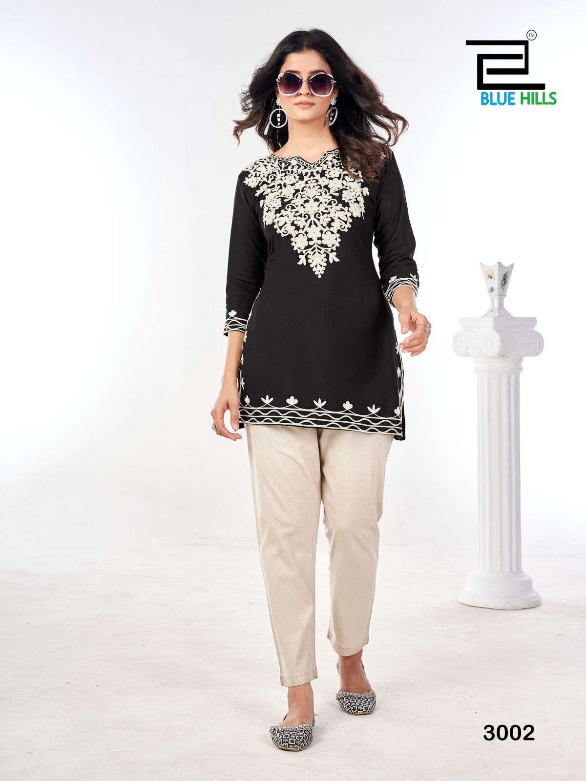 BLUE HILLS GULMARG VOL 3 RAYON FANCY WORK SHORT KURTI