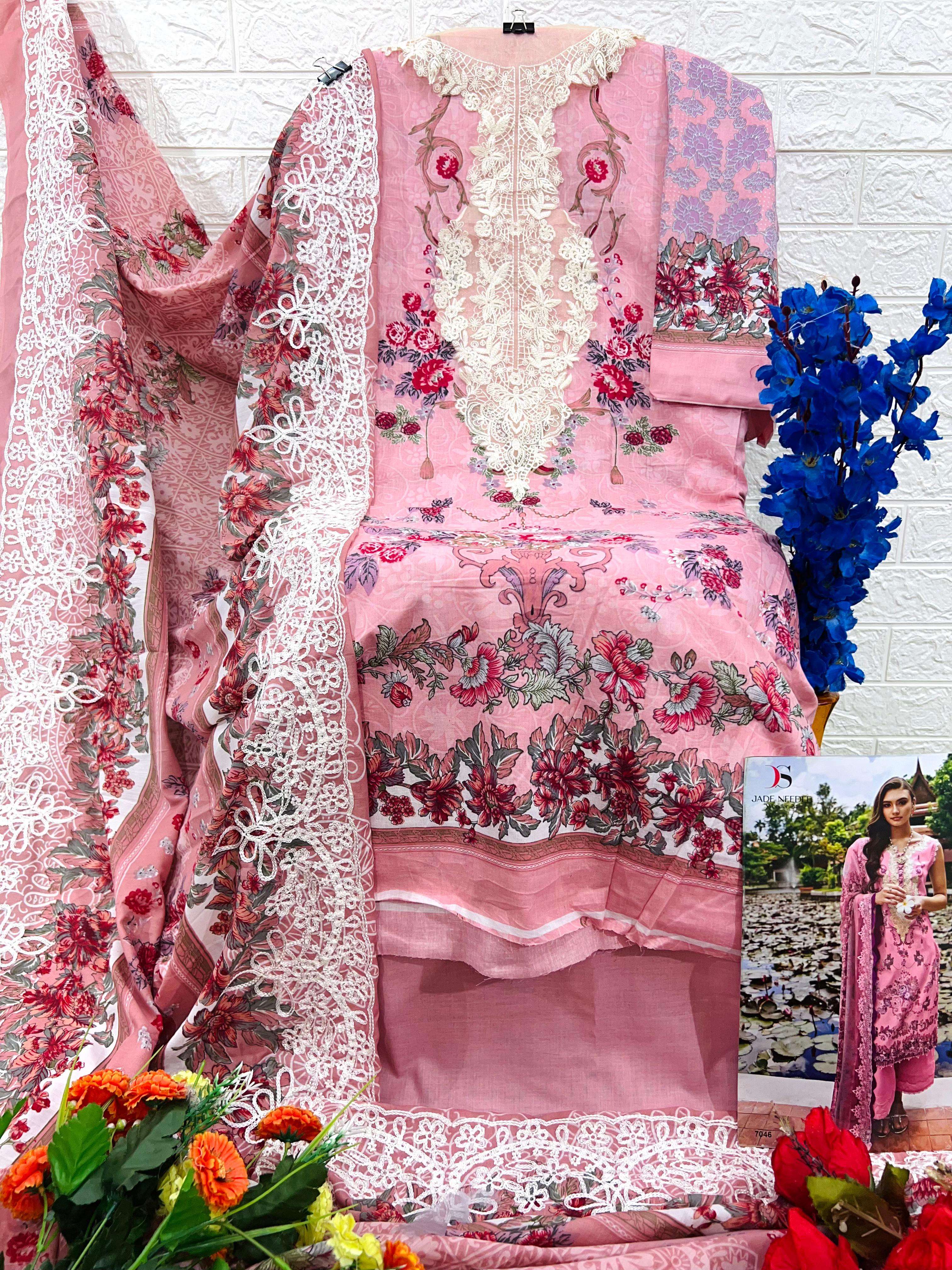 DEEPSY SUITS JADE NEEDLE WONDER VOL 24 COTTON SALWAR KAMEEZ 