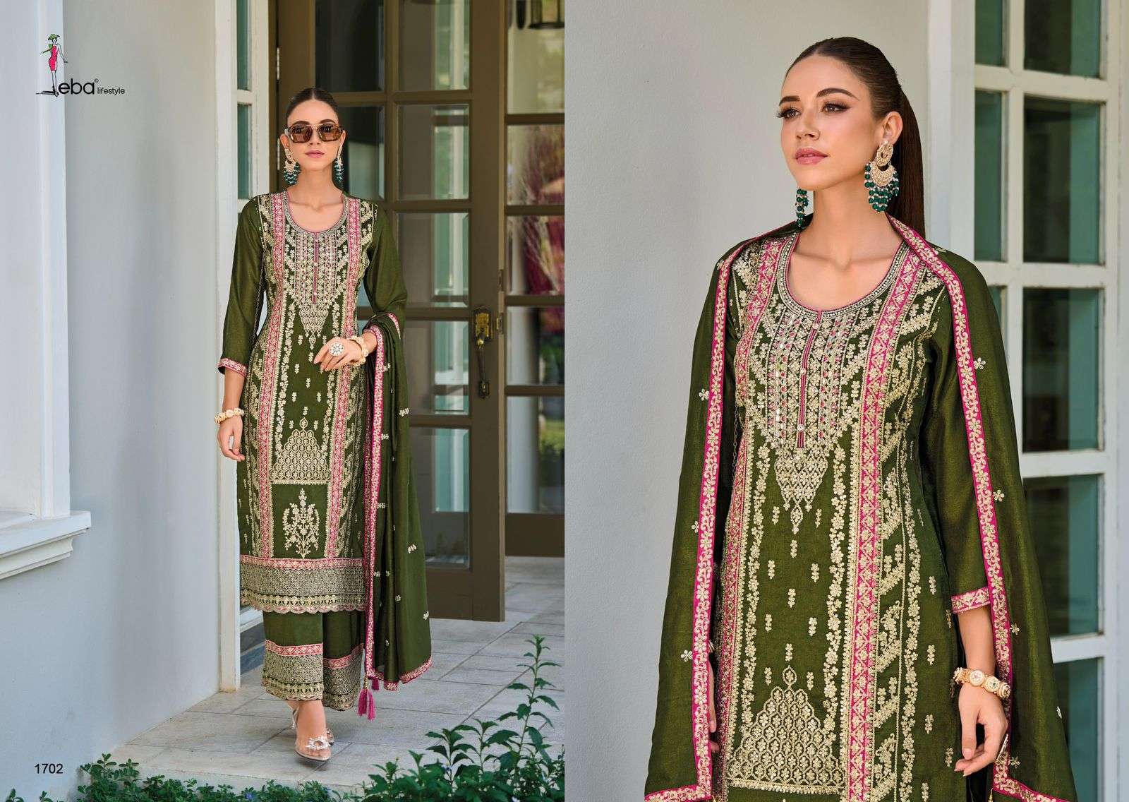EBA LIFESTYLE LFFAT SILK HEAVY EMBROIDERY DESIGNER SUIT