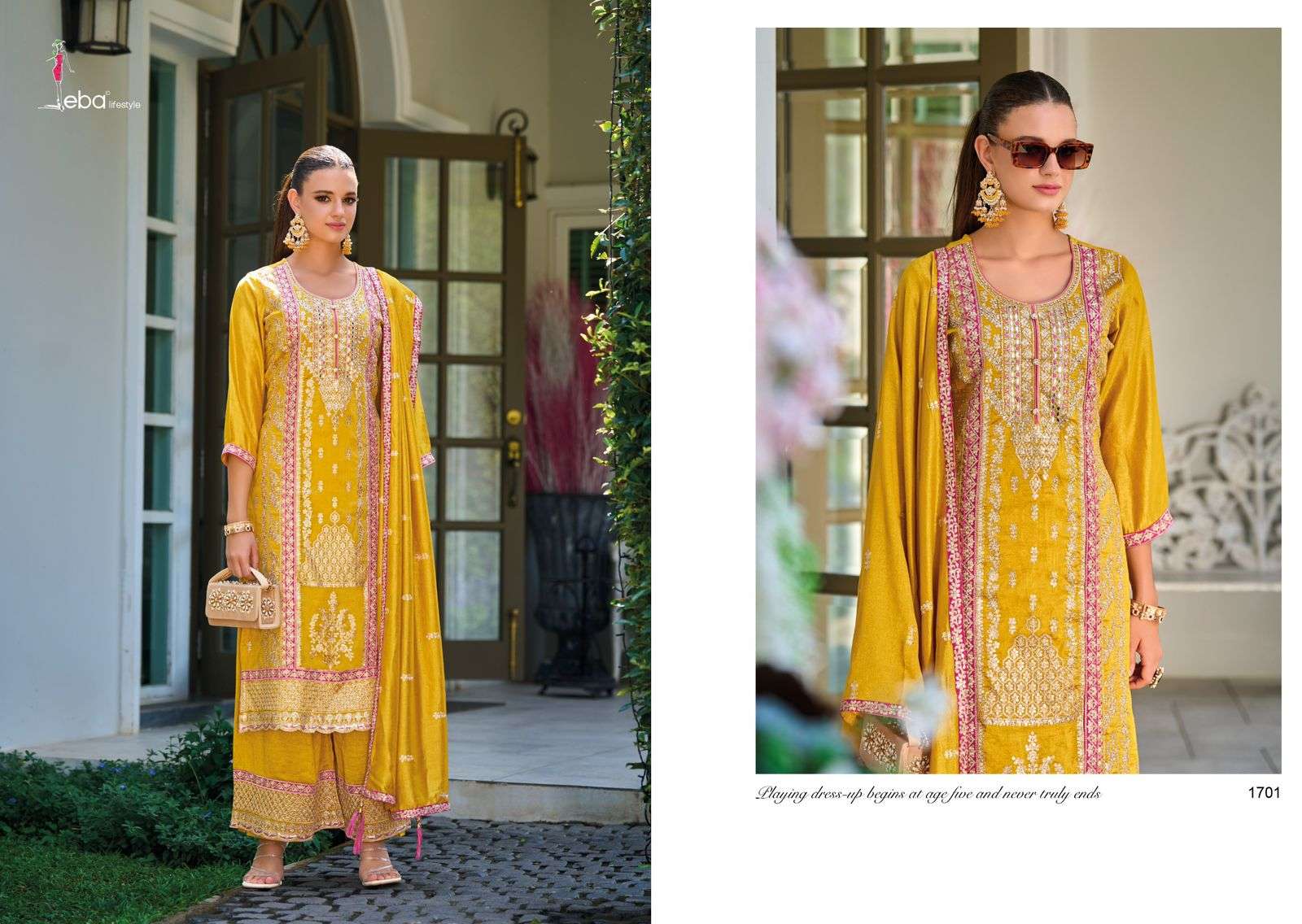EBA LIFESTYLE LFFAT SILK HEAVY EMBROIDERY DESIGNER SUIT