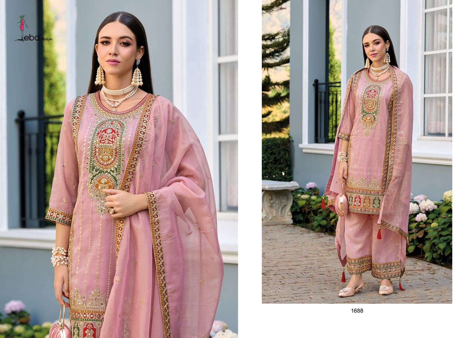 EBA LIFESTYLE MAYRAM ORGANZA HEAVY DESIGNER SUIT
