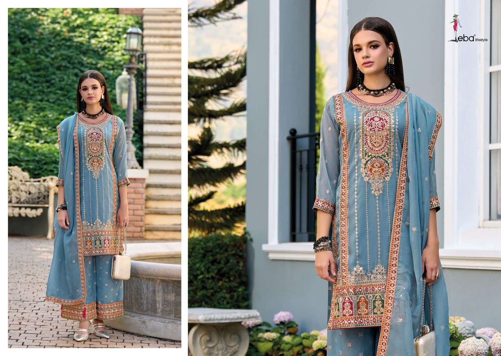 EBA LIFESTYLE MAYRAM ORGANZA HEAVY DESIGNER SUIT