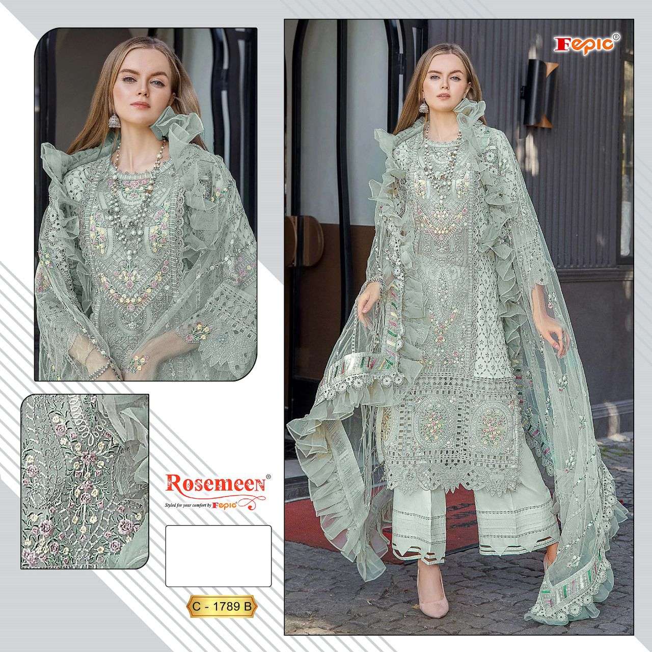 FEPIC ROSEMEEN  C 1789 COTTON EMBROIDERED PAKISTANI SUIT