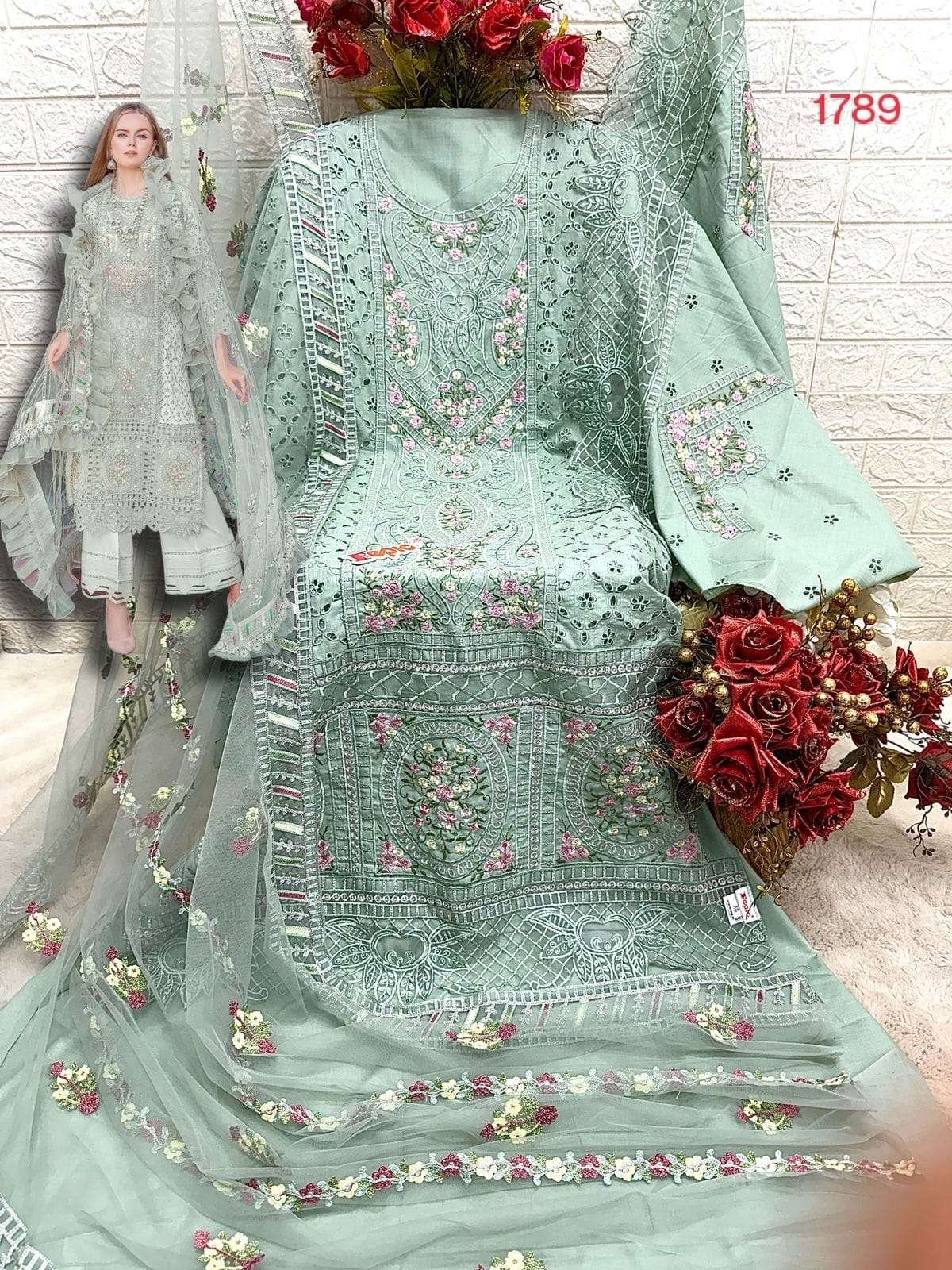 FEPIC ROSEMEEN  C 1789 COTTON EMBROIDERED PAKISTANI SUIT