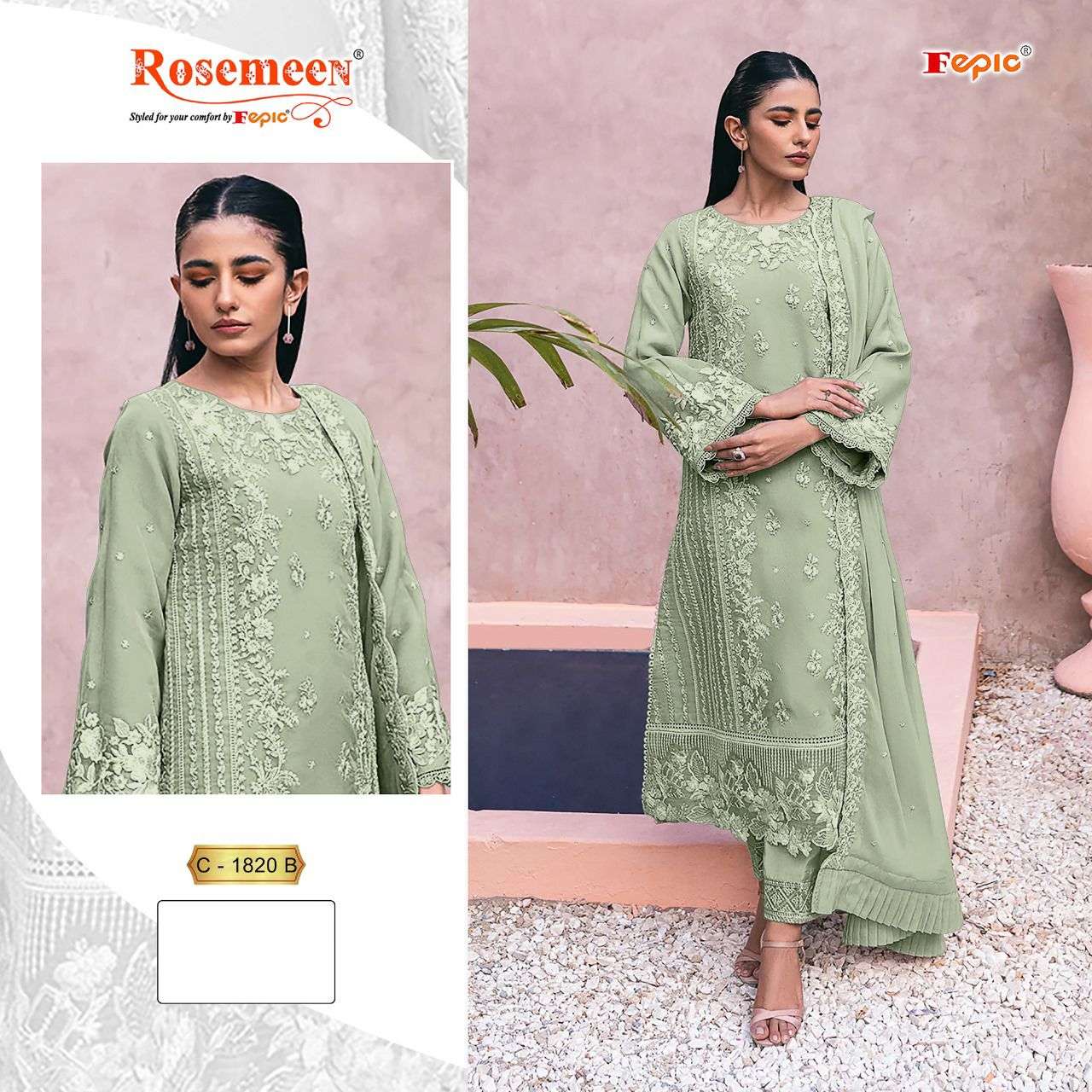  FEPIC ROSEMEEN C 1820 GEORGETTE EMBROIDERED SUIT