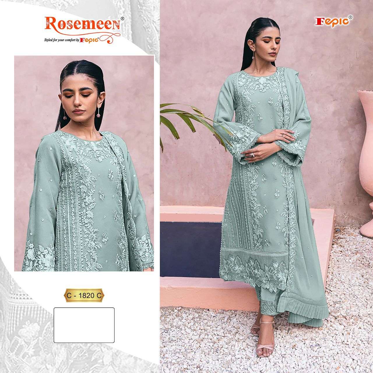  FEPIC ROSEMEEN C 1820 GEORGETTE EMBROIDERED SUIT