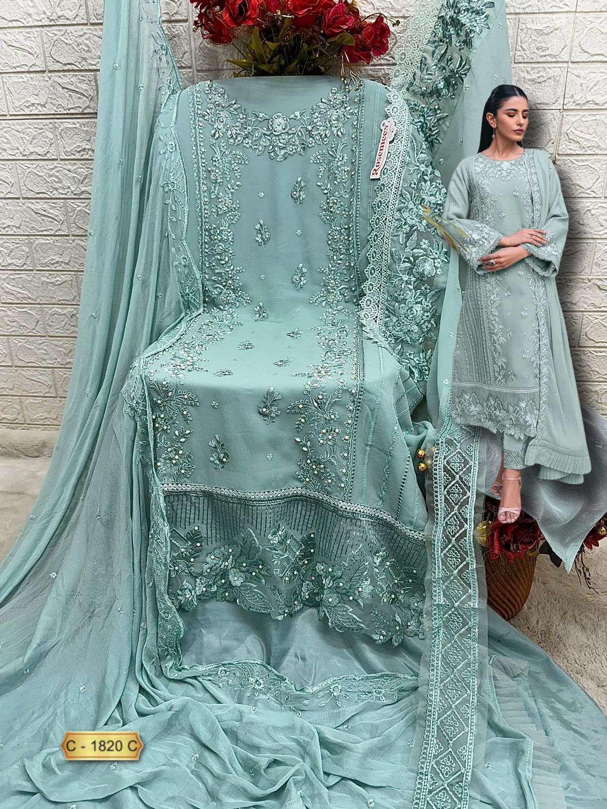  FEPIC ROSEMEEN C 1820 GEORGETTE EMBROIDERED SUIT