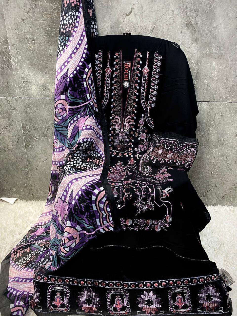 HOOR TEX  H 277 RAYON PATCH EMBROIDERY WORK SUIT