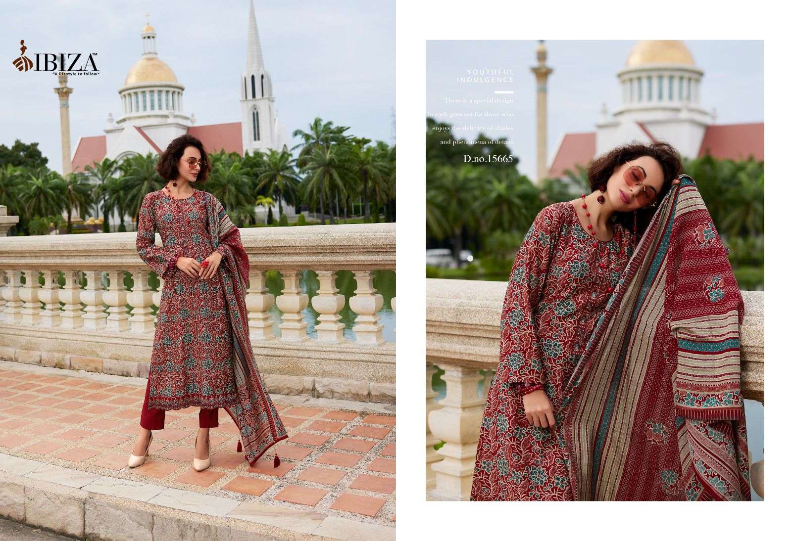  IBIZA AJRAKH STORY VISCOSE PRINT WITH EMBROIDERY WORK SUIT