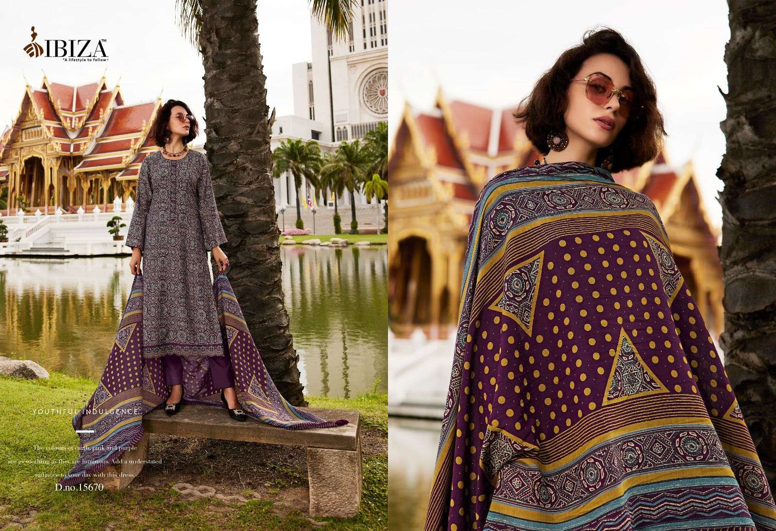  IBIZA AJRAKH STORY VISCOSE PRINT WITH EMBROIDERY WORK SUIT