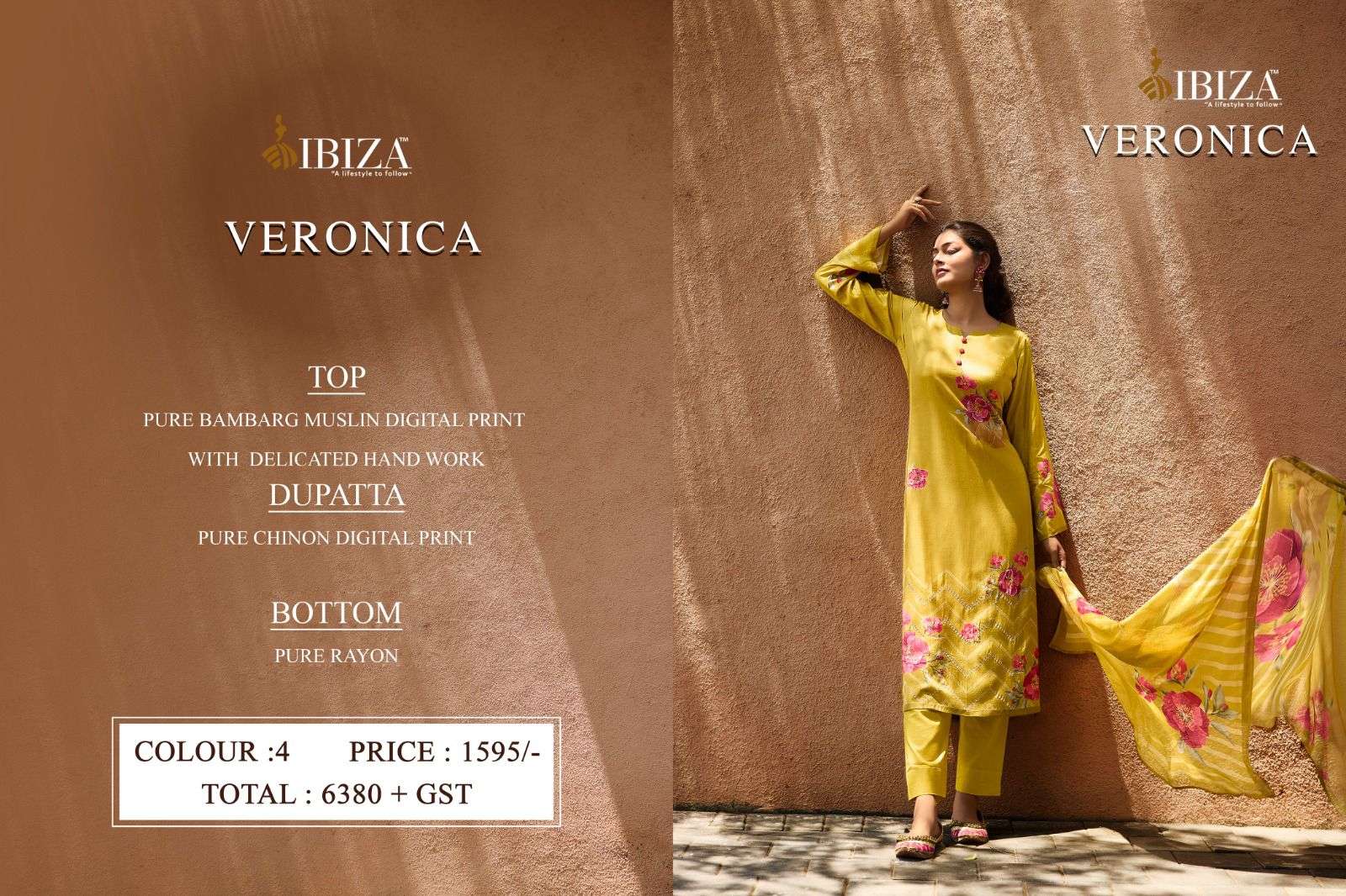  IBIZA VERONICA MUSLIN DIGITAL PRINT WITH HAND WORK SUIT