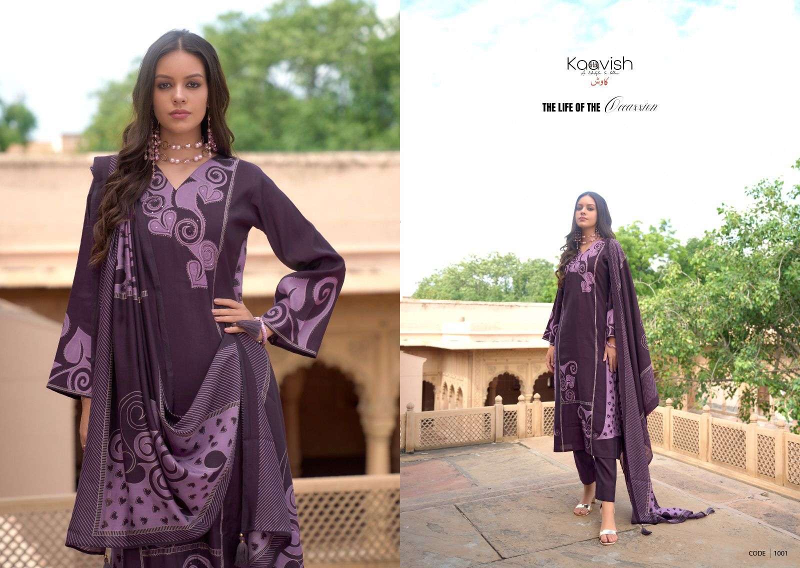 KAAVISH RAAG VISCOSE FANCY HAND WORK SUIT