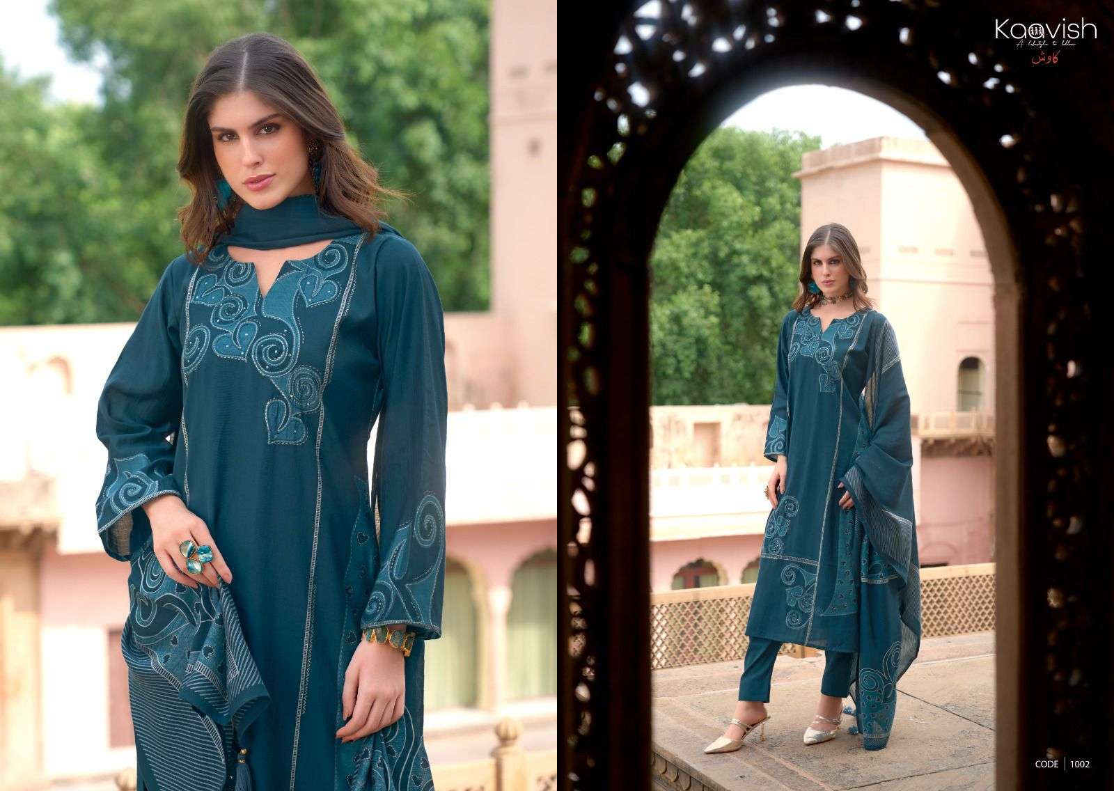 KAAVISH RAAG VISCOSE FANCY HAND WORK SUIT