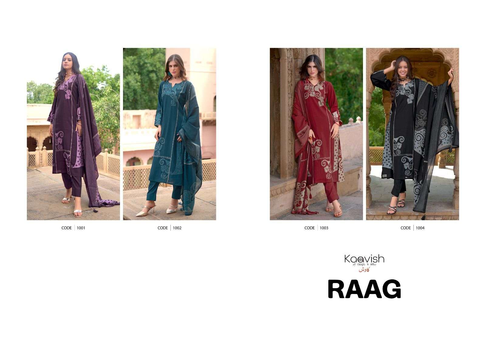 KAAVISH RAAG VISCOSE FANCY HAND WORK SUIT