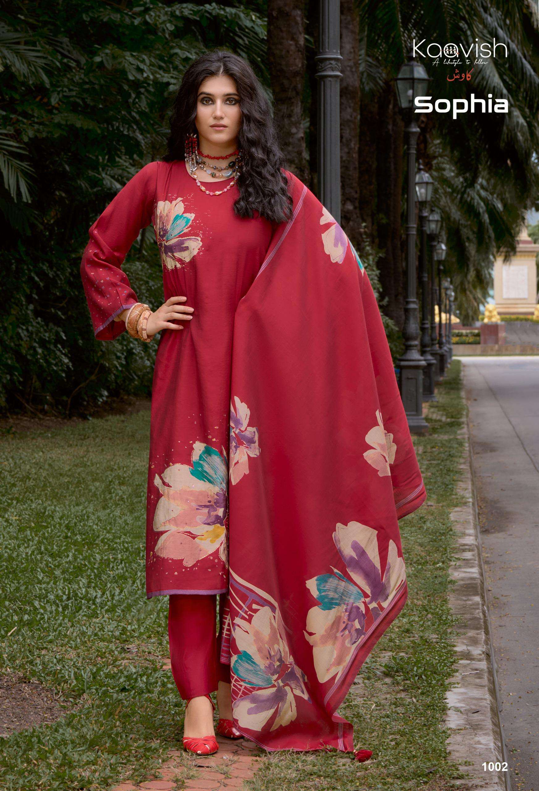 KAAVISH SOPHIA VISCOSE DIGITAL PRINT WITH FANCY WORK SUIT