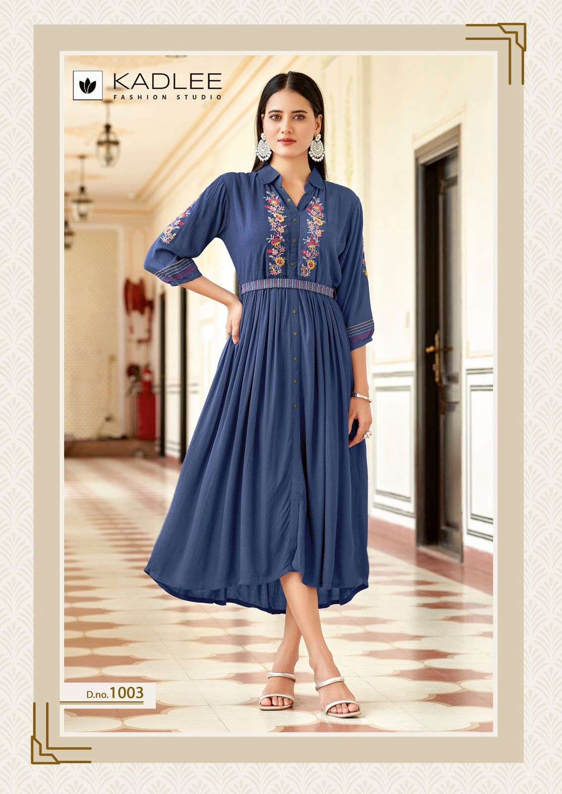 KADLEE FASHION AASHMIN RAYON FANCY WORK MIDI GOWN