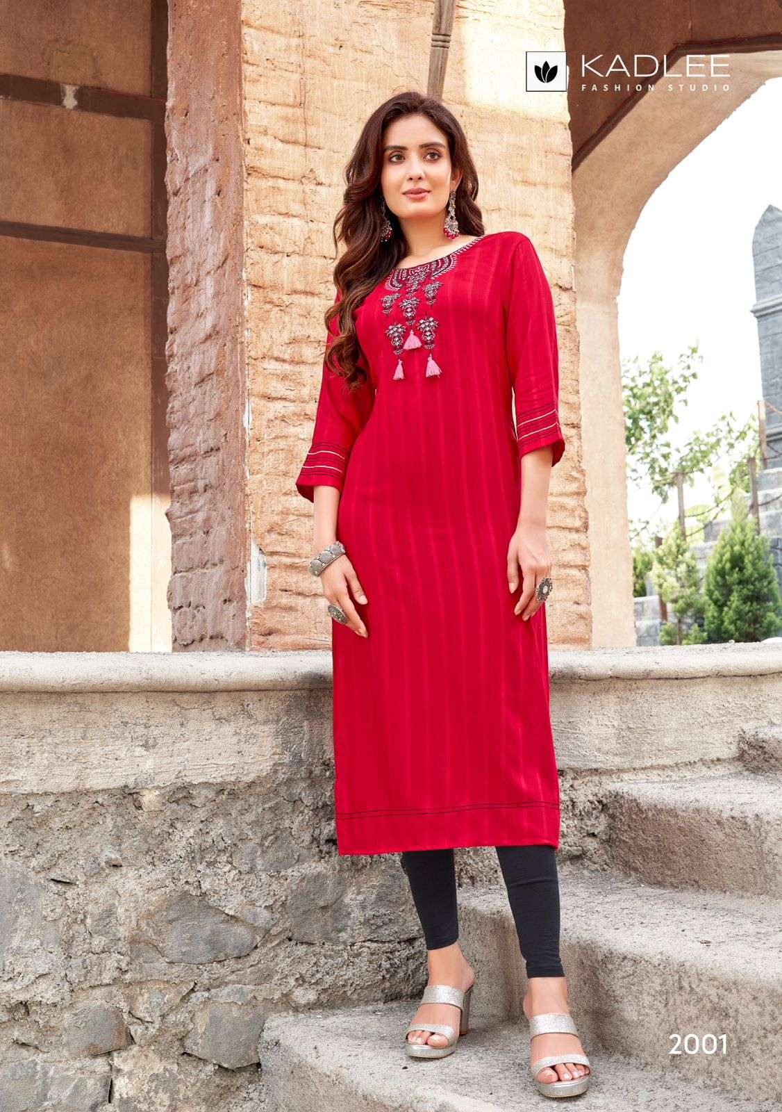 KADLEE FASHION ALBELI RAYON FANCY HAND WORKS KURTI