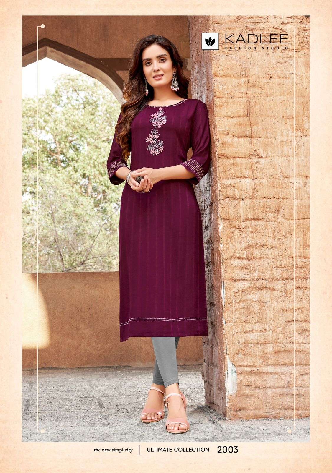 KADLEE FASHION ALBELI RAYON FANCY HAND WORKS KURTI