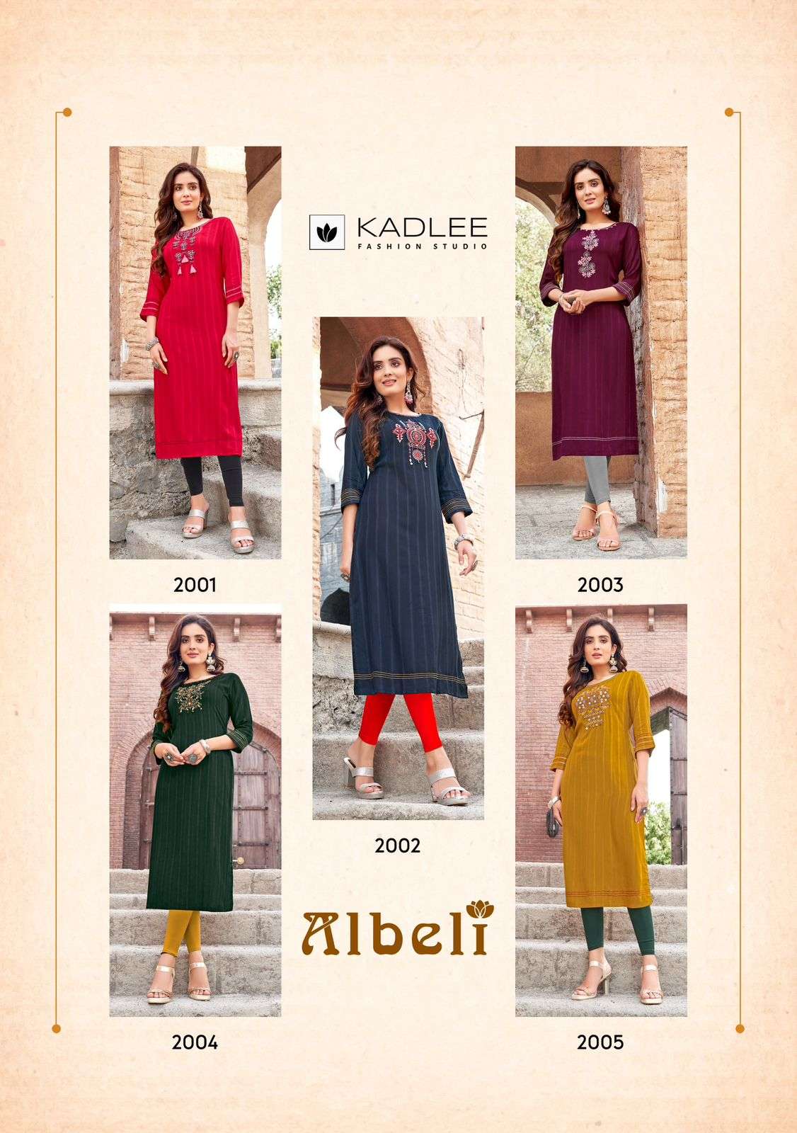 KADLEE FASHION ALBELI RAYON FANCY HAND WORKS KURTI