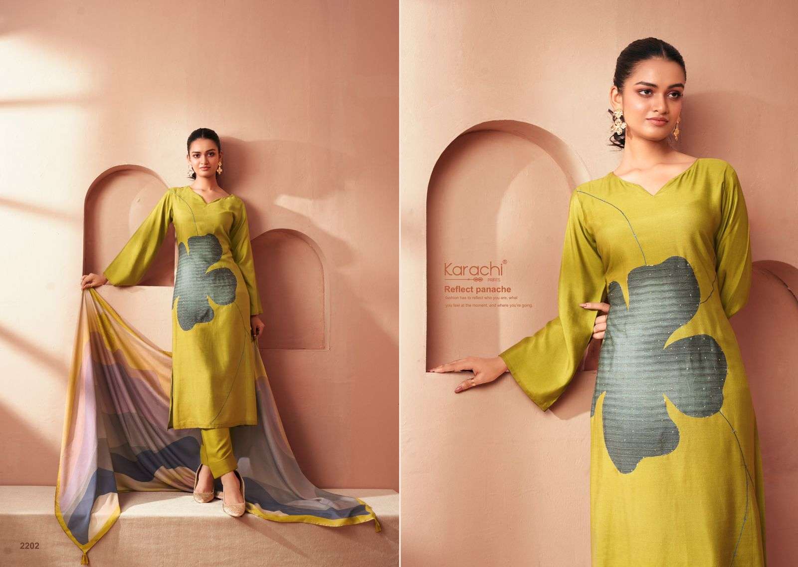 KARACHI PRINTS BLOSSOM MUSLIN DIGITAL PRINT WITH WORK SUIT
