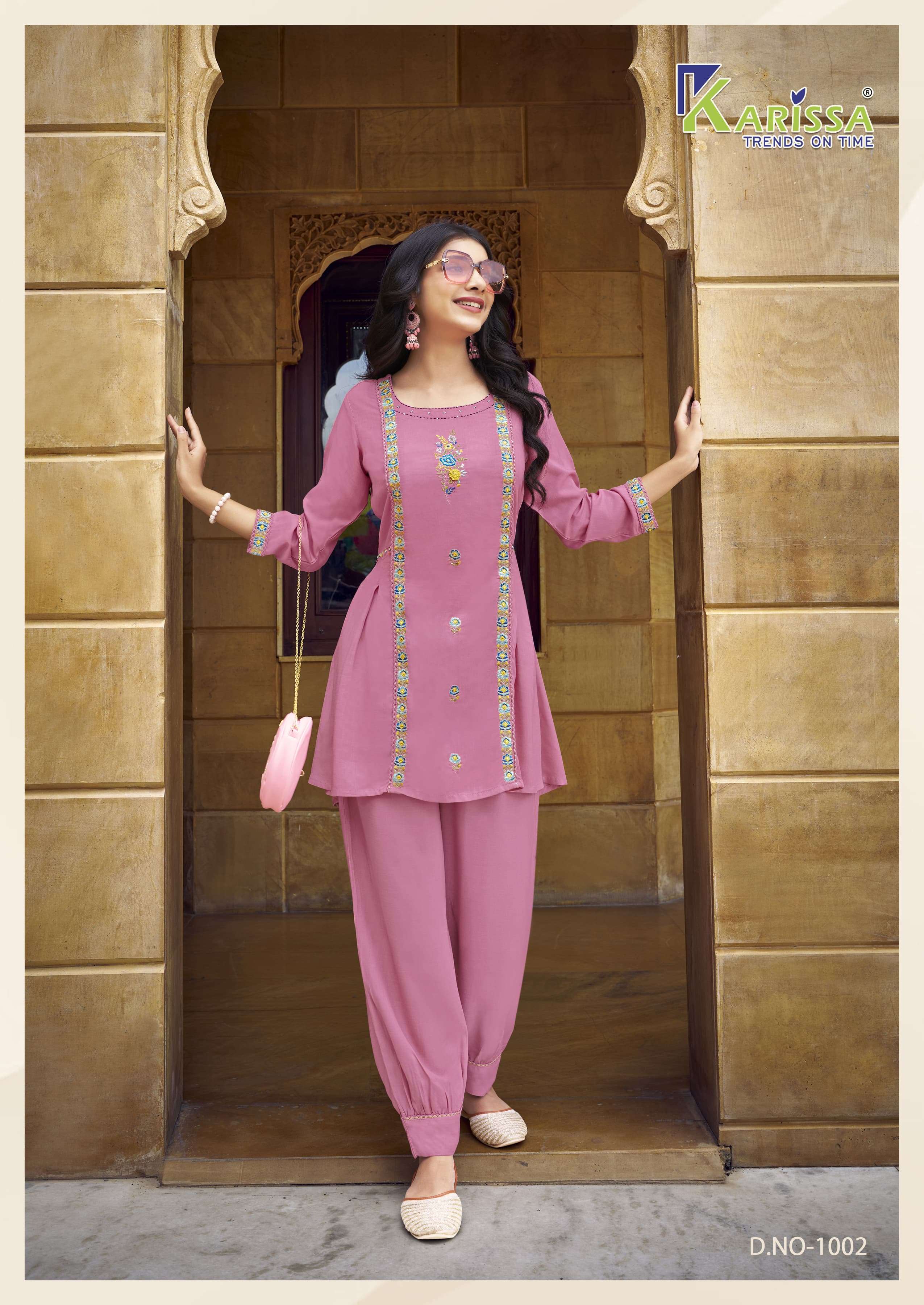 KARISSA CELINA FANCY WORK TOP WITH AFGHANI BOTTOM SET 