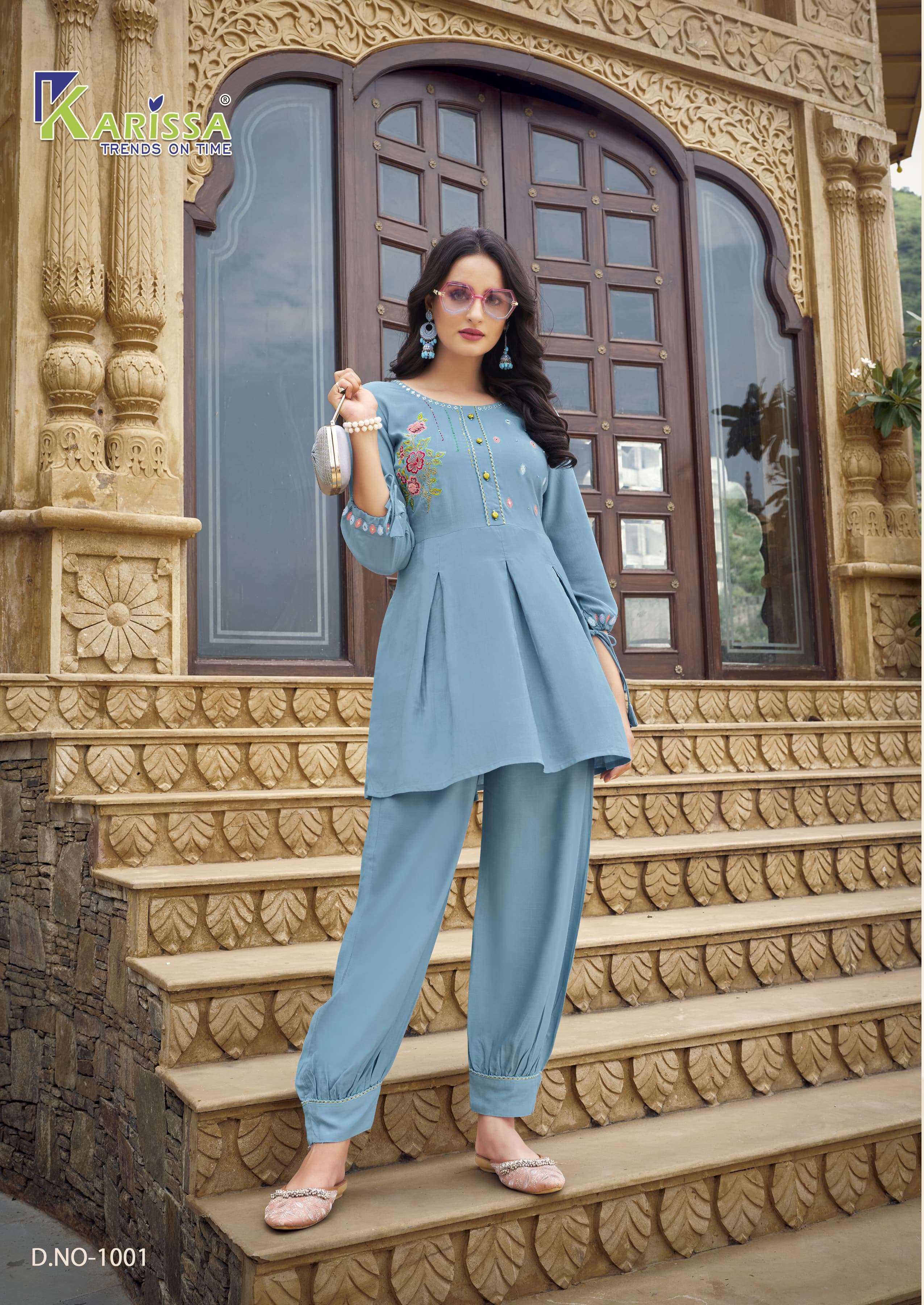 KARISSA CELINA FANCY WORK TOP WITH AFGHANI BOTTOM SET 