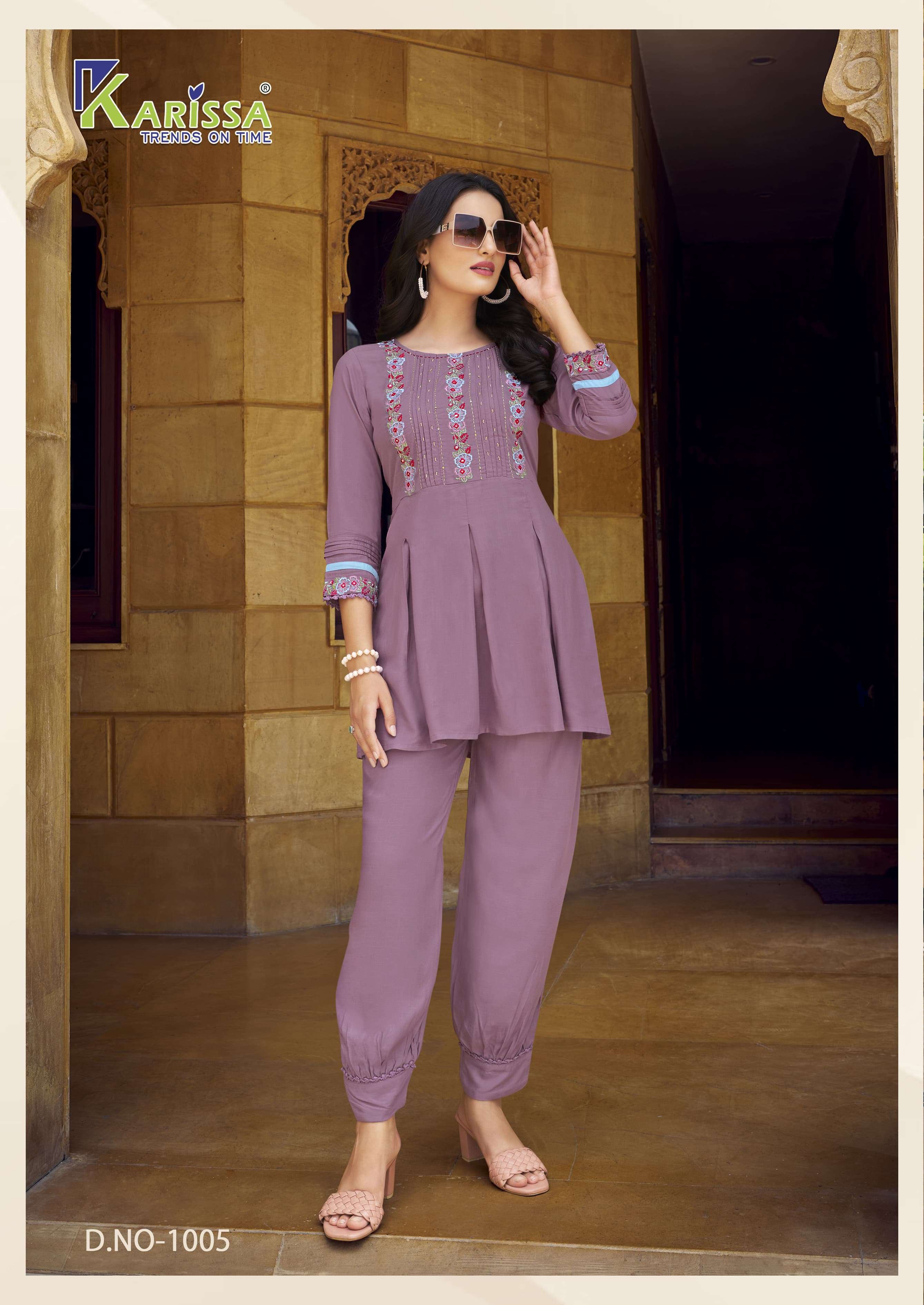 KARISSA CELINA FANCY WORK TOP WITH AFGHANI BOTTOM SET 