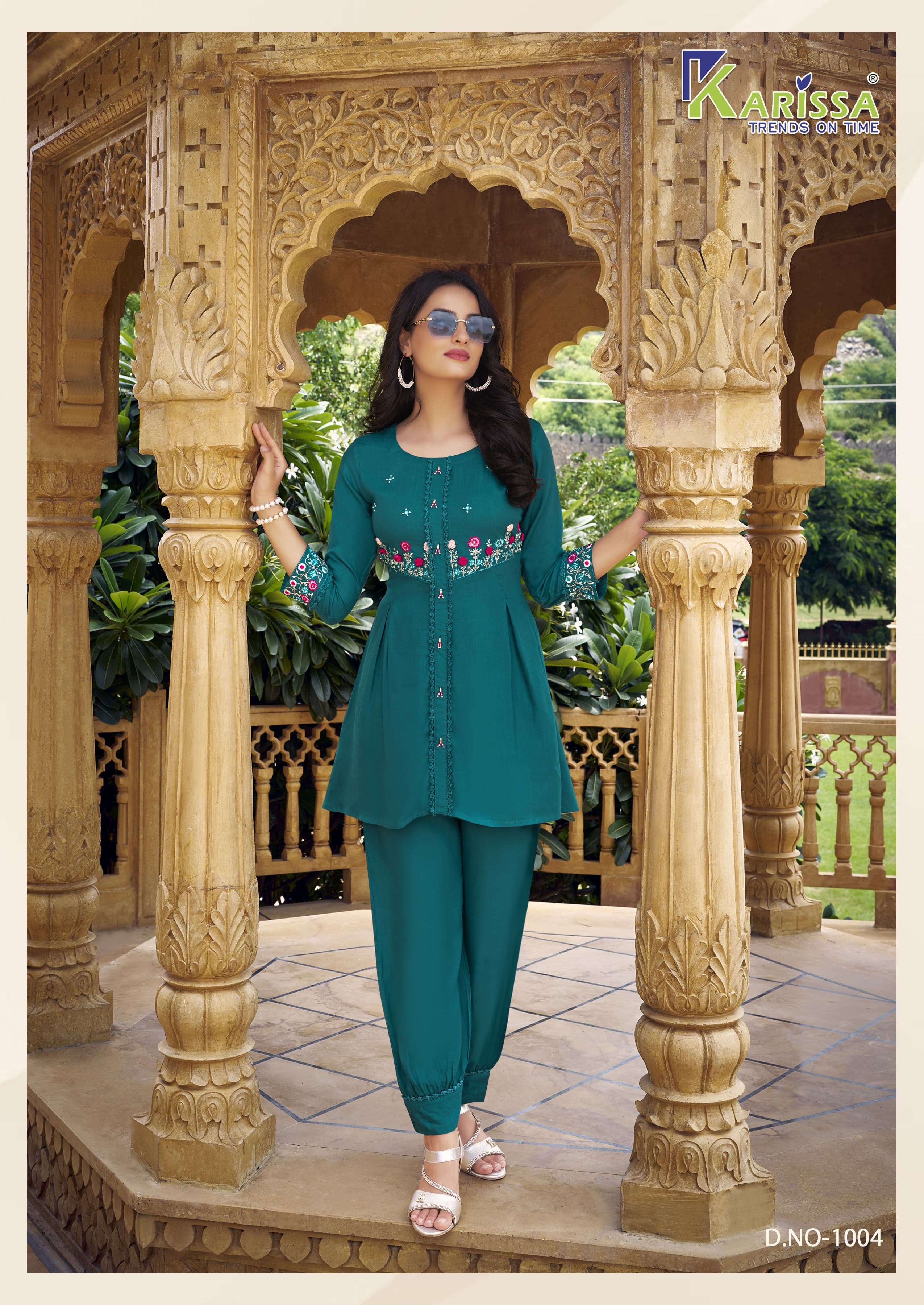 KARISSA CELINA FANCY WORK TOP WITH AFGHANI BOTTOM SET 