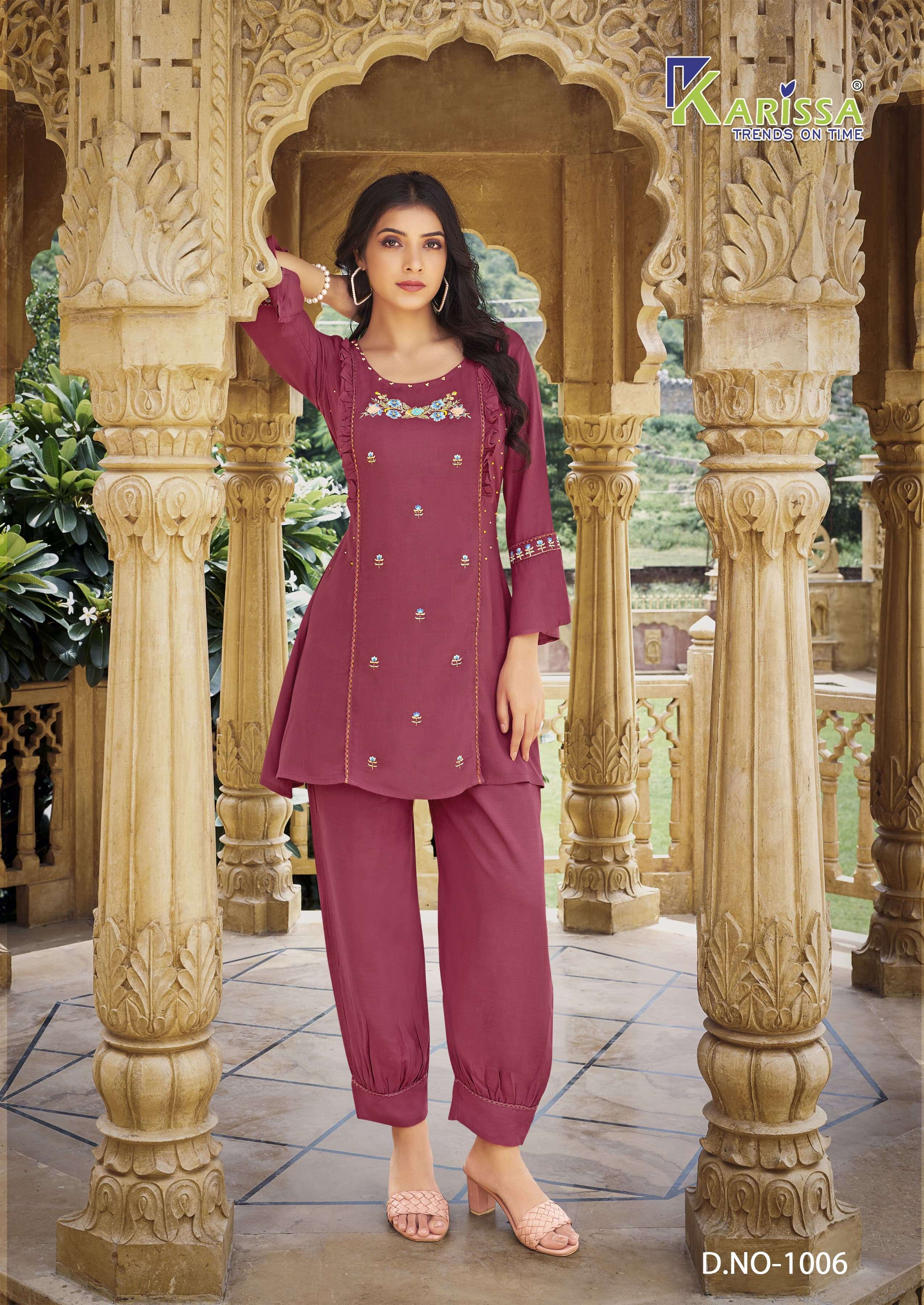 KARISSA CELINA FANCY WORK TOP WITH AFGHANI BOTTOM SET 