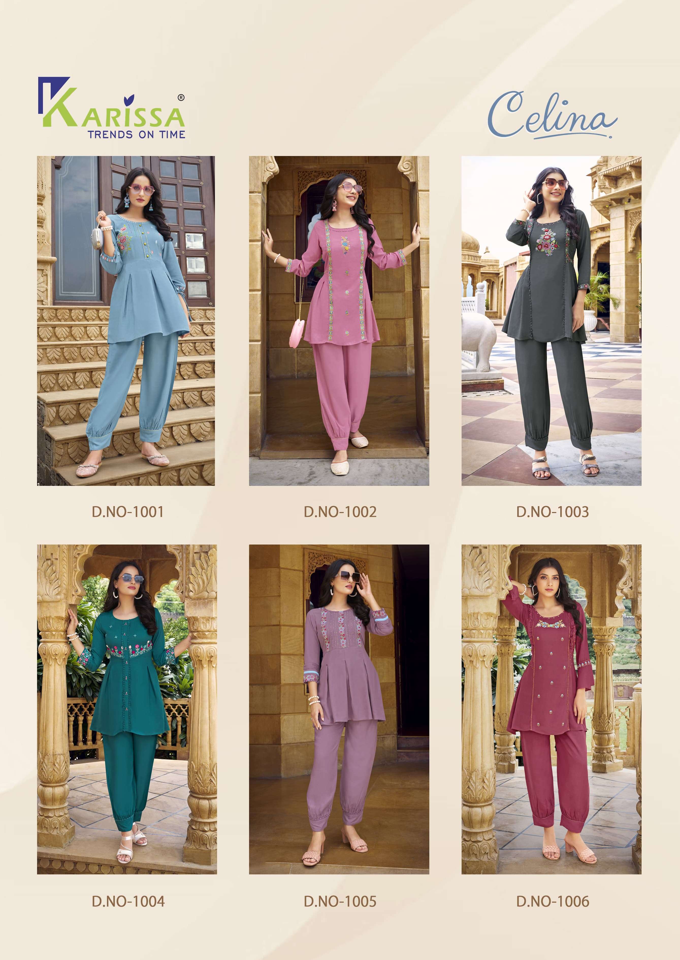 KARISSA CELINA FANCY WORK TOP WITH AFGHANI BOTTOM SET 