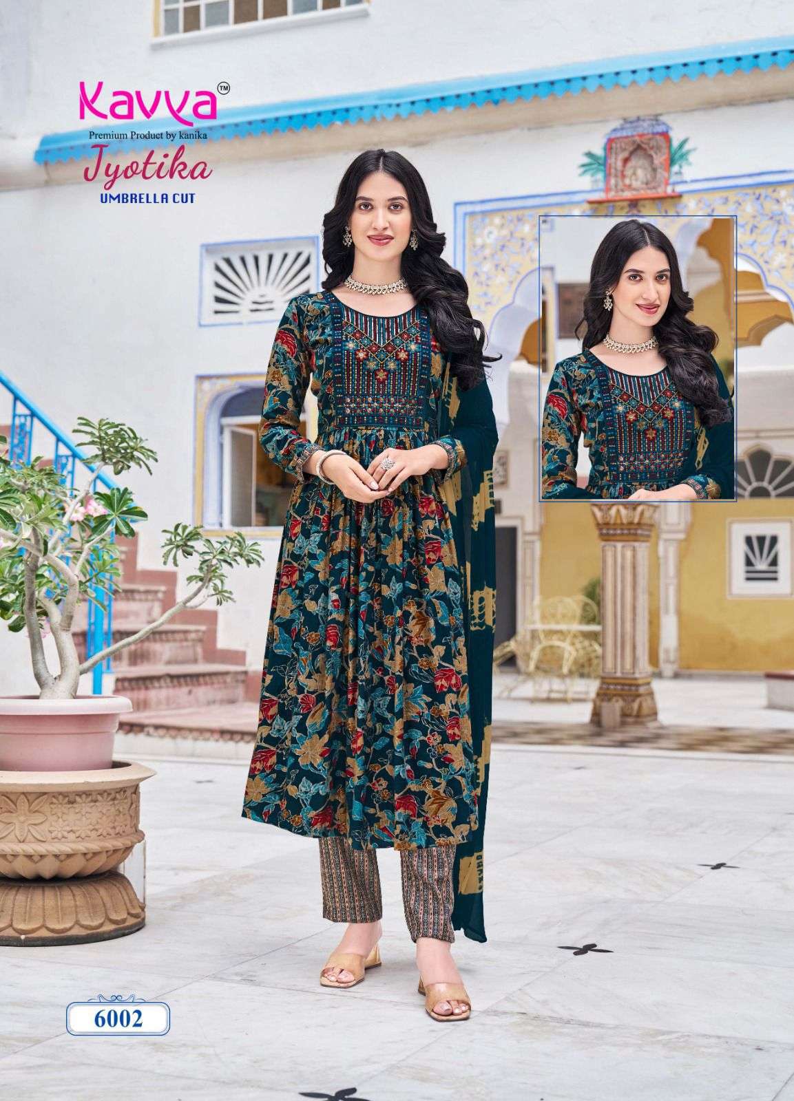 KAVYA JYOTIKA VOL 6 NAIRA CUT PATTERN KURTI COMBO SET 