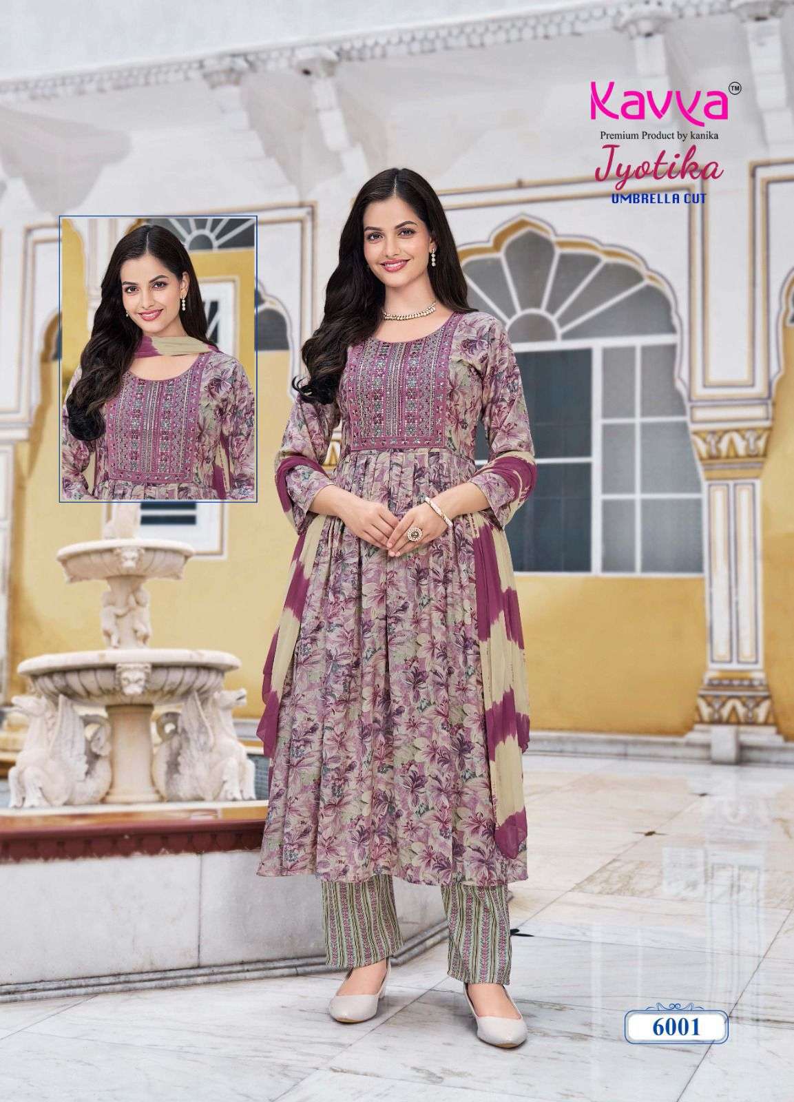KAVYA JYOTIKA VOL 6 NAIRA CUT PATTERN KURTI COMBO SET 