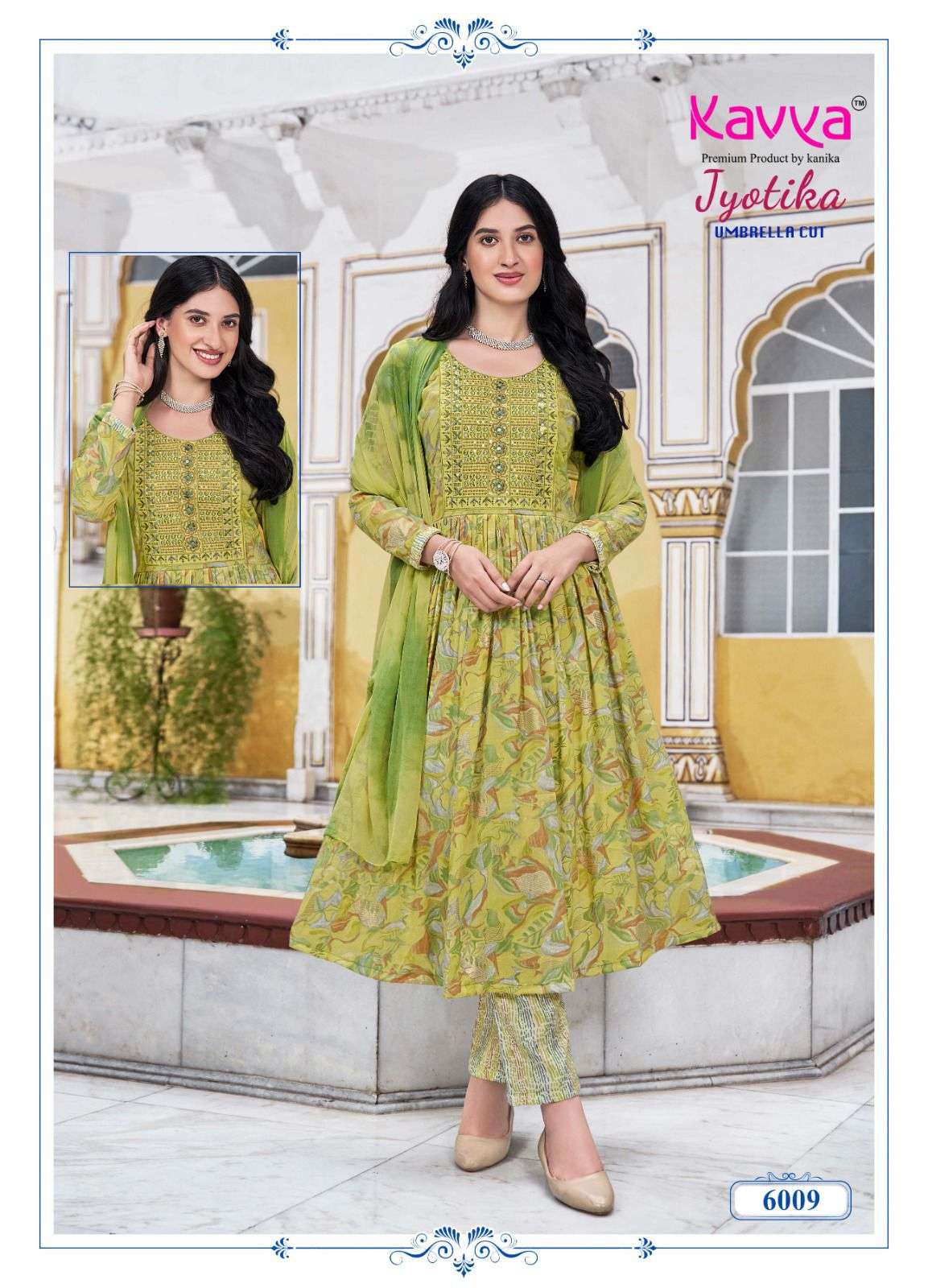 KAVYA JYOTIKA VOL 6 NAIRA CUT PATTERN KURTI COMBO SET 
