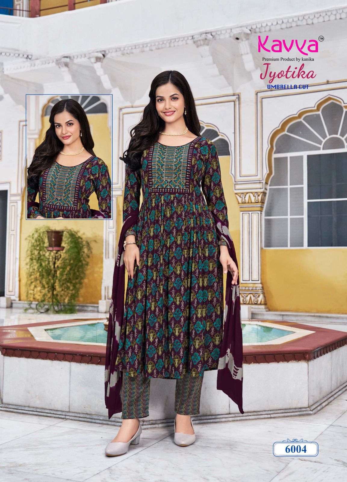 KAVYA JYOTIKA VOL 6 NAIRA CUT PATTERN KURTI COMBO SET 