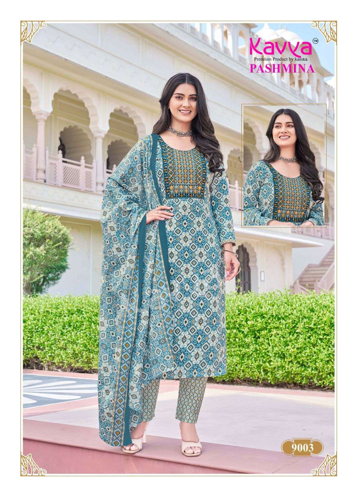 KAVYA PASHMINA VOL 9 COTTON PRINT KURTI COMBO SET 