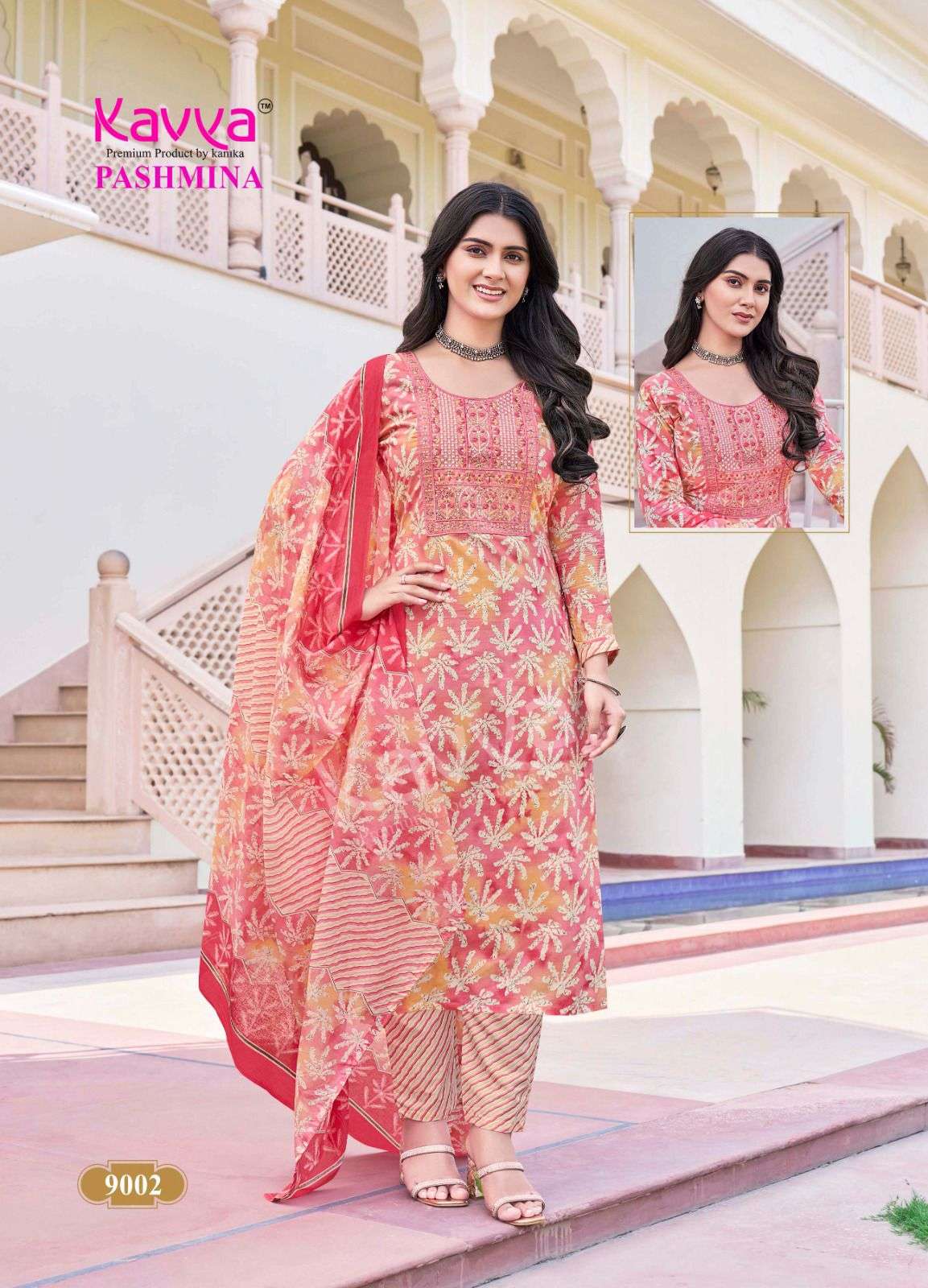 KAVYA PASHMINA VOL 9 COTTON PRINT KURTI COMBO SET 