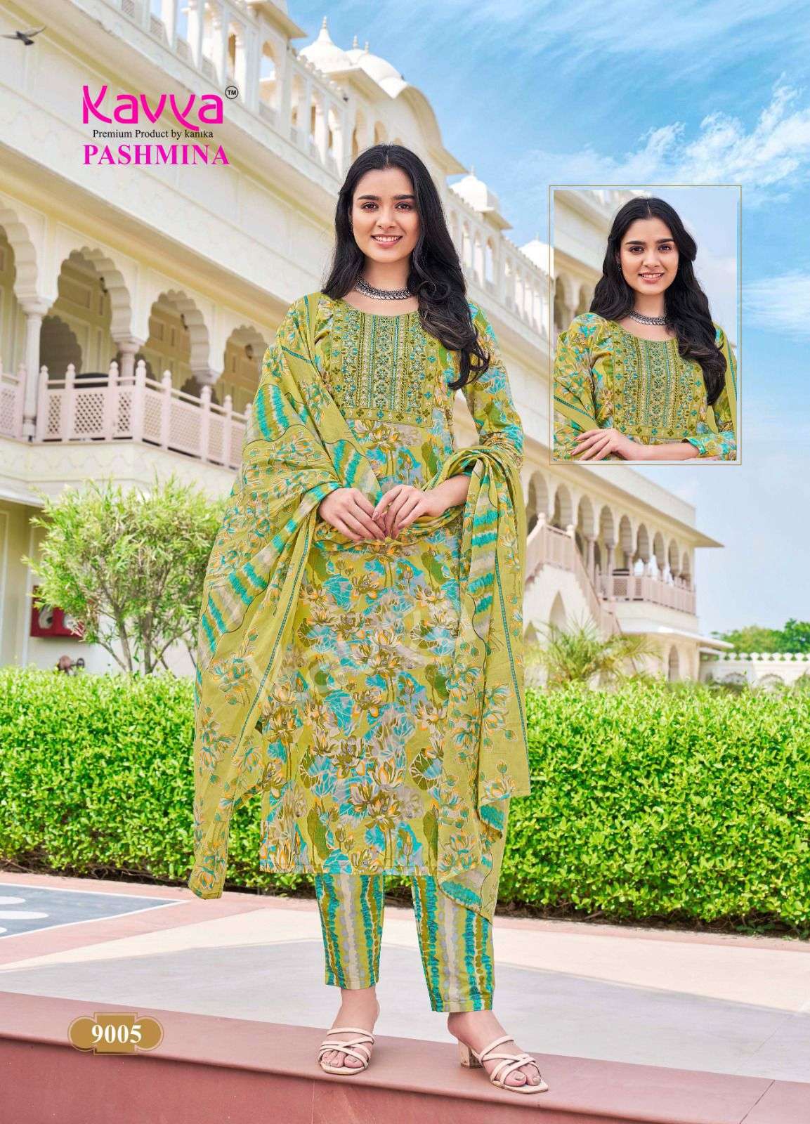 KAVYA PASHMINA VOL 9 COTTON PRINT KURTI COMBO SET 