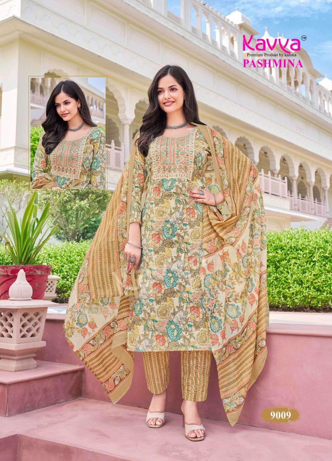 KAVYA PASHMINA VOL 9 COTTON PRINT KURTI COMBO SET 