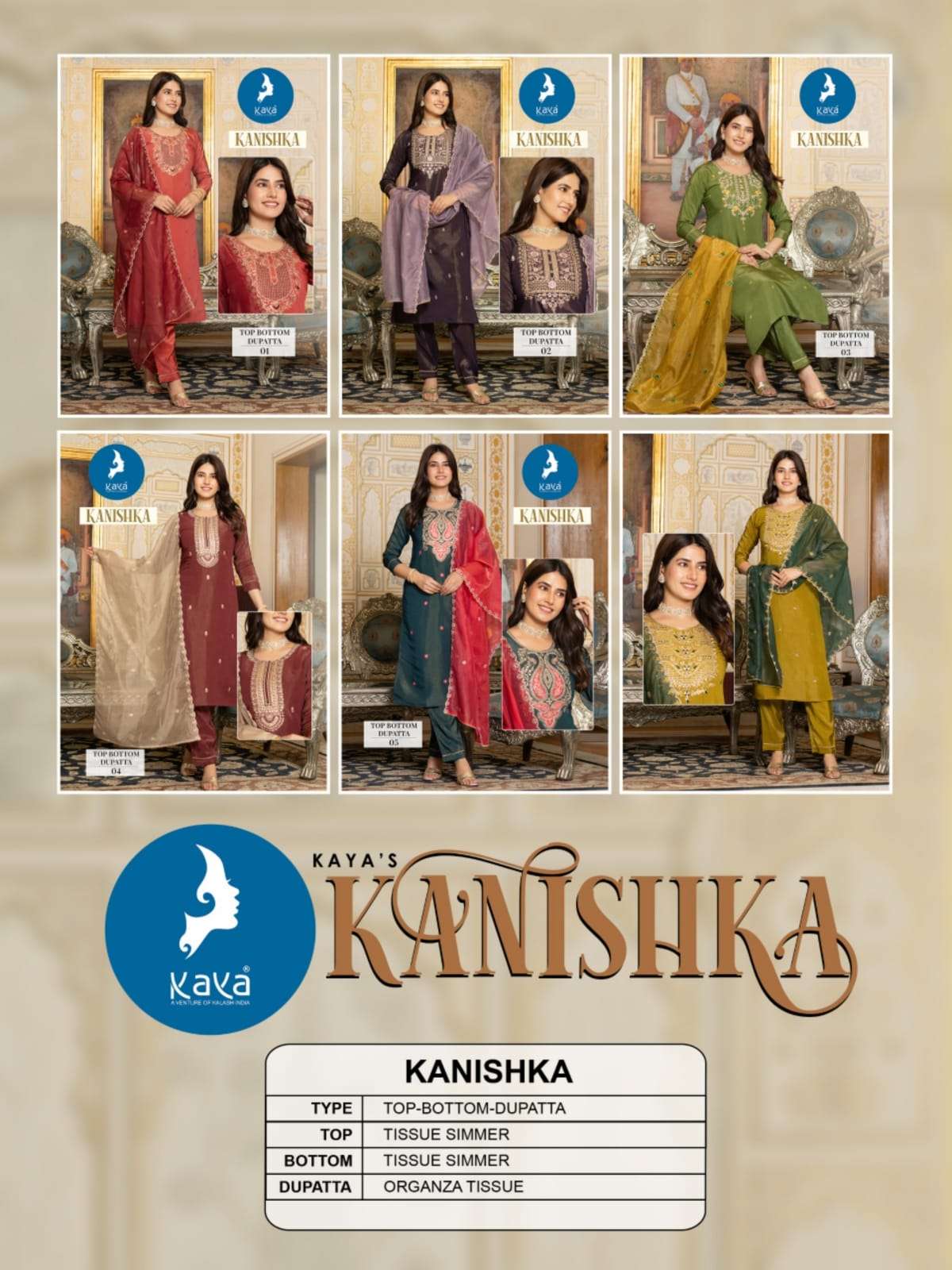KAYA KANISHKA FANCY STRAIGHT CUT KURTI COMO SET 