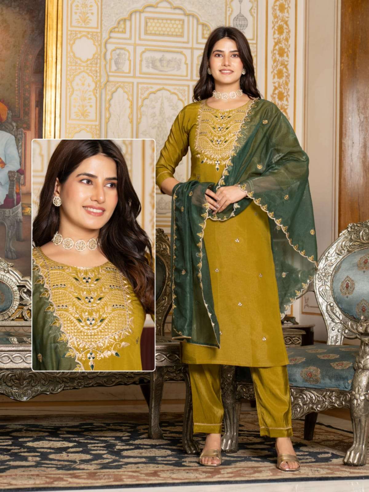 KAYA KANISHKA FANCY STRAIGHT CUT KURTI COMO SET 
