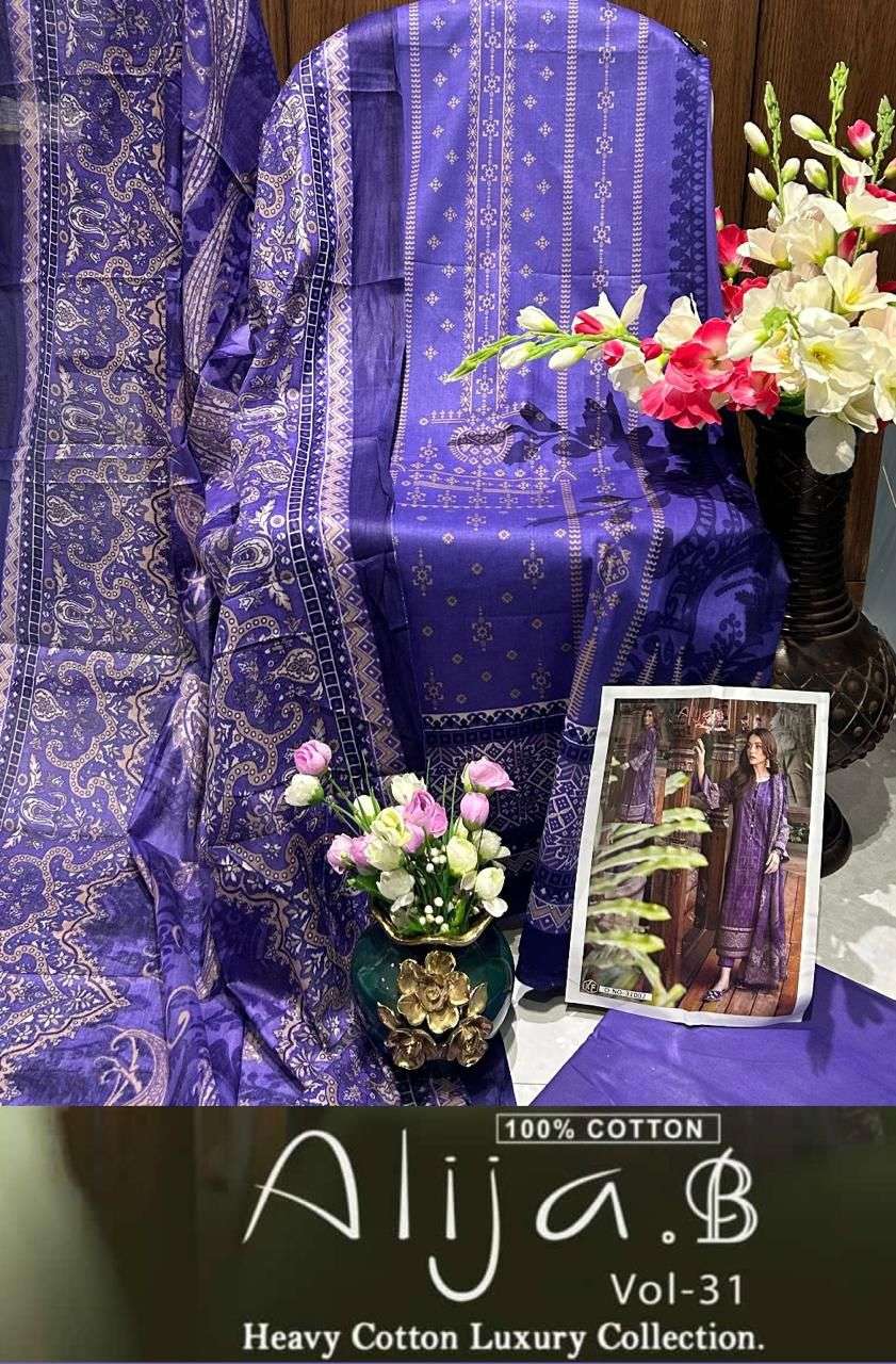 KEVAL FAB ALIJA B VOL 31 COTTON DIGITAL KARACHI PRINT SUIT