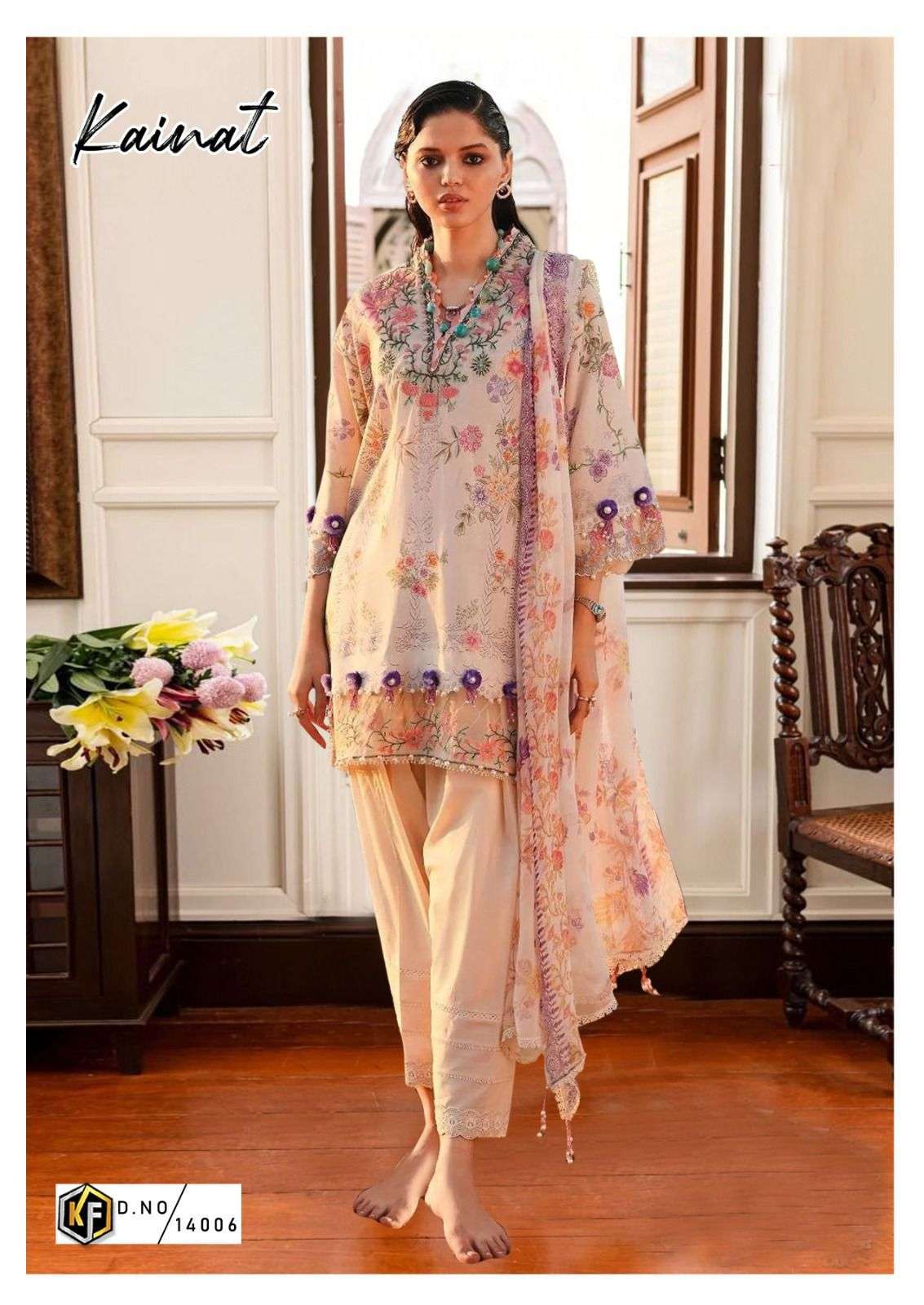  KEVAL FAB KAINAT VOL 14 LAWN COTTON DIGITAL PRINT SUIT