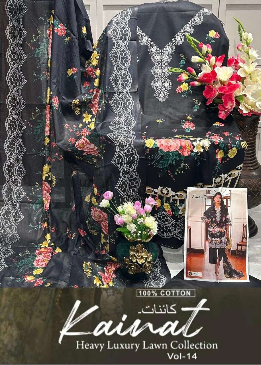  KEVAL FAB KAINAT VOL 14 LAWN COTTON DIGITAL PRINT SUIT