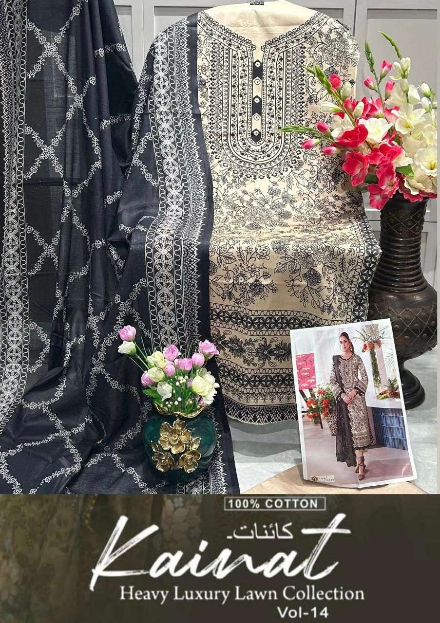  KEVAL FAB KAINAT VOL 14 LAWN COTTON DIGITAL PRINT SUIT