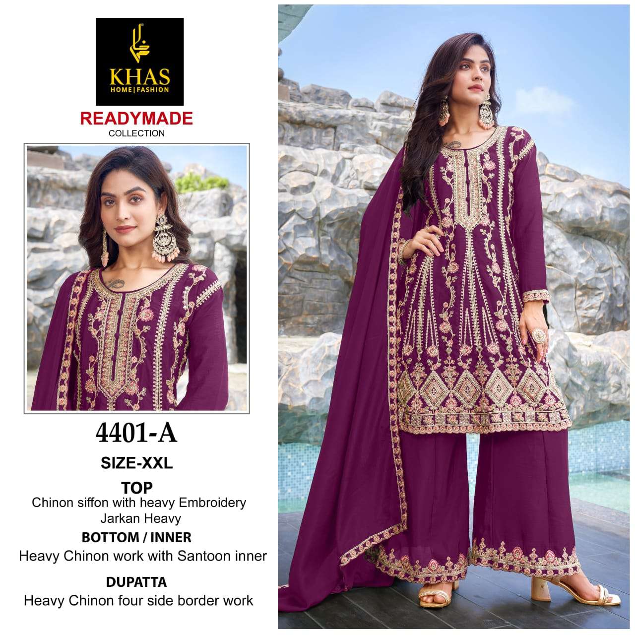 KHAS FASHION D NO 4401 HEAVY DESIGNER READY MADE SUIT
