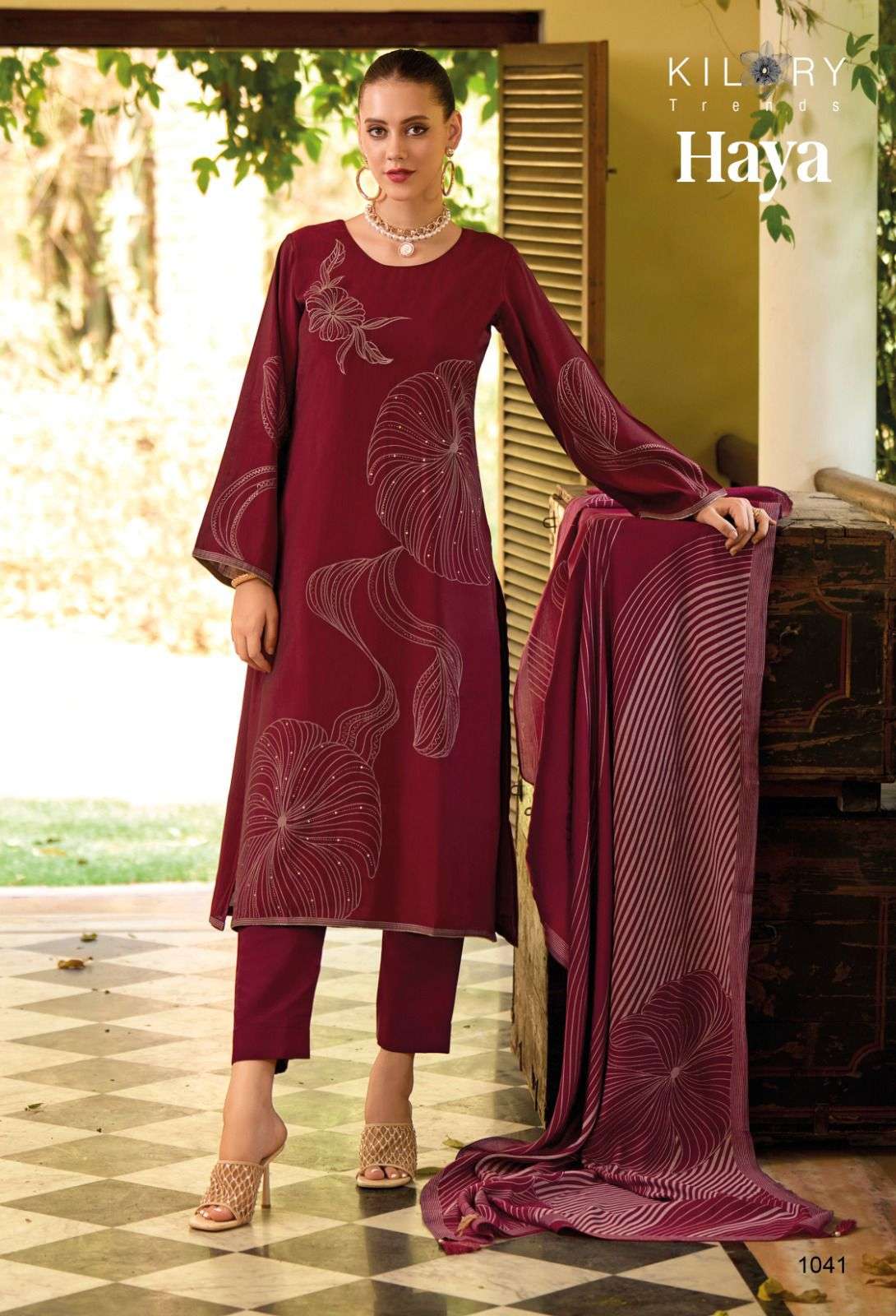 KILORY TRENDZ HAYA VISCOSE FANCY EMBROIDERY WORK SUIT